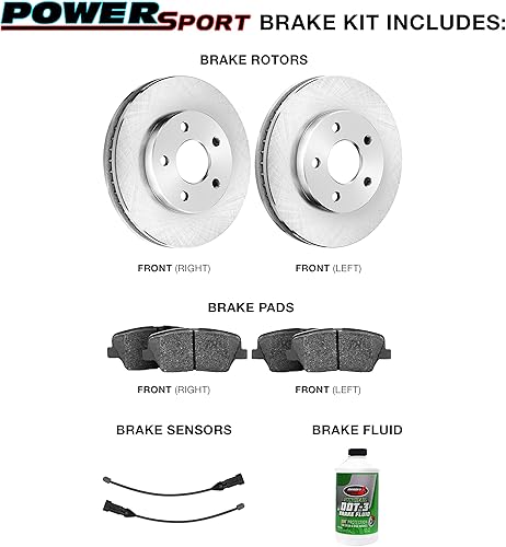 Miniatura 31 de Power Sport Kit de frenos y rotores traseros Pastillas de freno traseras Rotores y pastillas de freno Pastillas de freno y rotores de cerámica