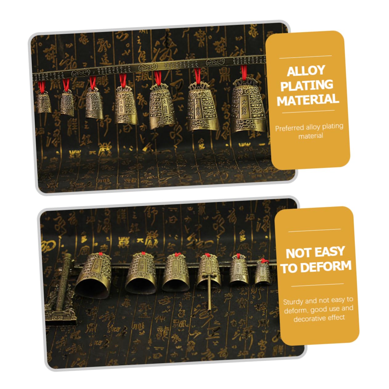 VICASKY Artificial Chinese Chimes Artifact Chime Decoration Vintage Gong Percussion Instrument Artistic