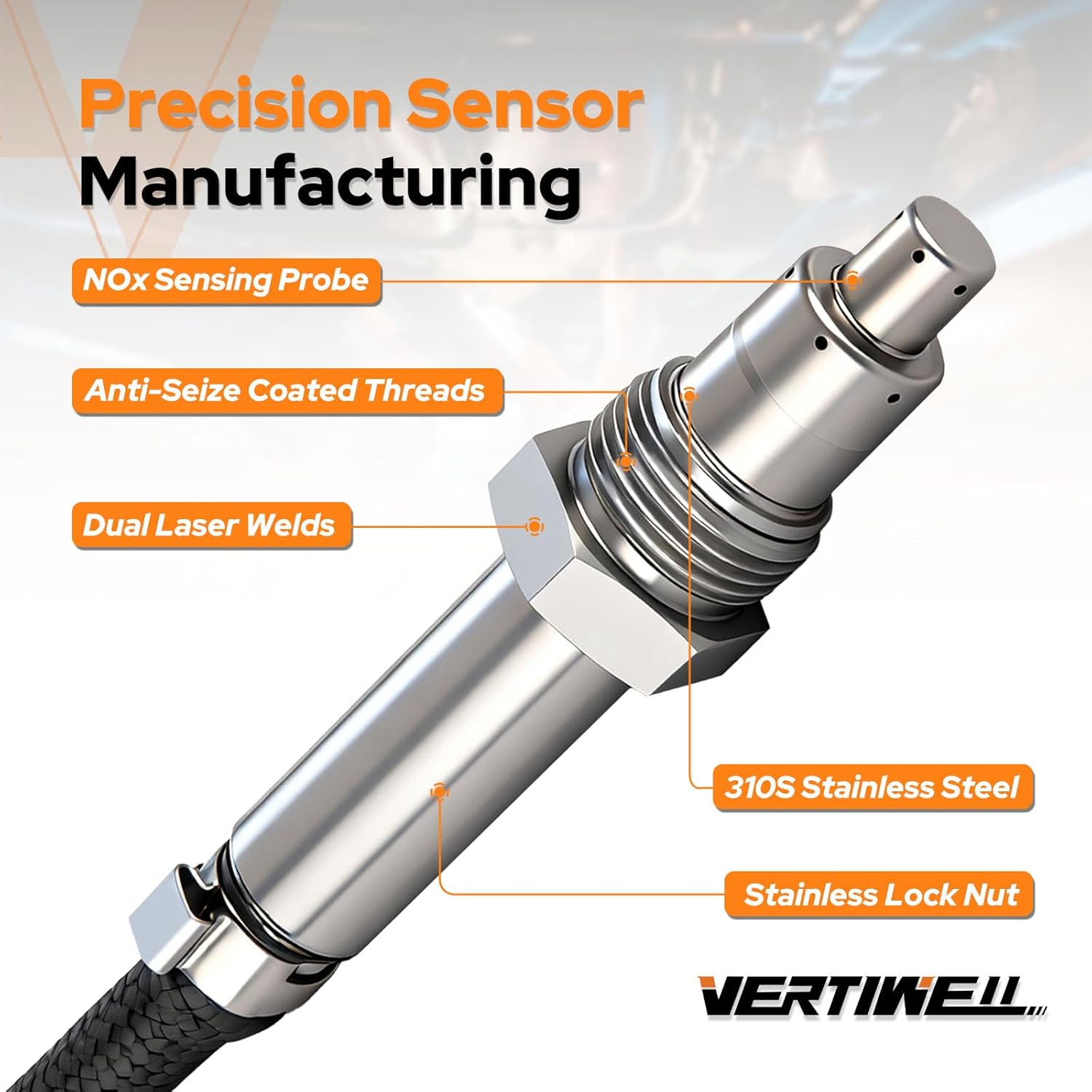 NOx Sensor Inlet Upstream Nitrogen Oxide Sensor Compatible with Freightliner M2 106 MT45 International Harvester 4300 6.7L 8.9L 12.4L L6 Diesel 2013 2014 2015 2016 Replaces 904-6011 5499316