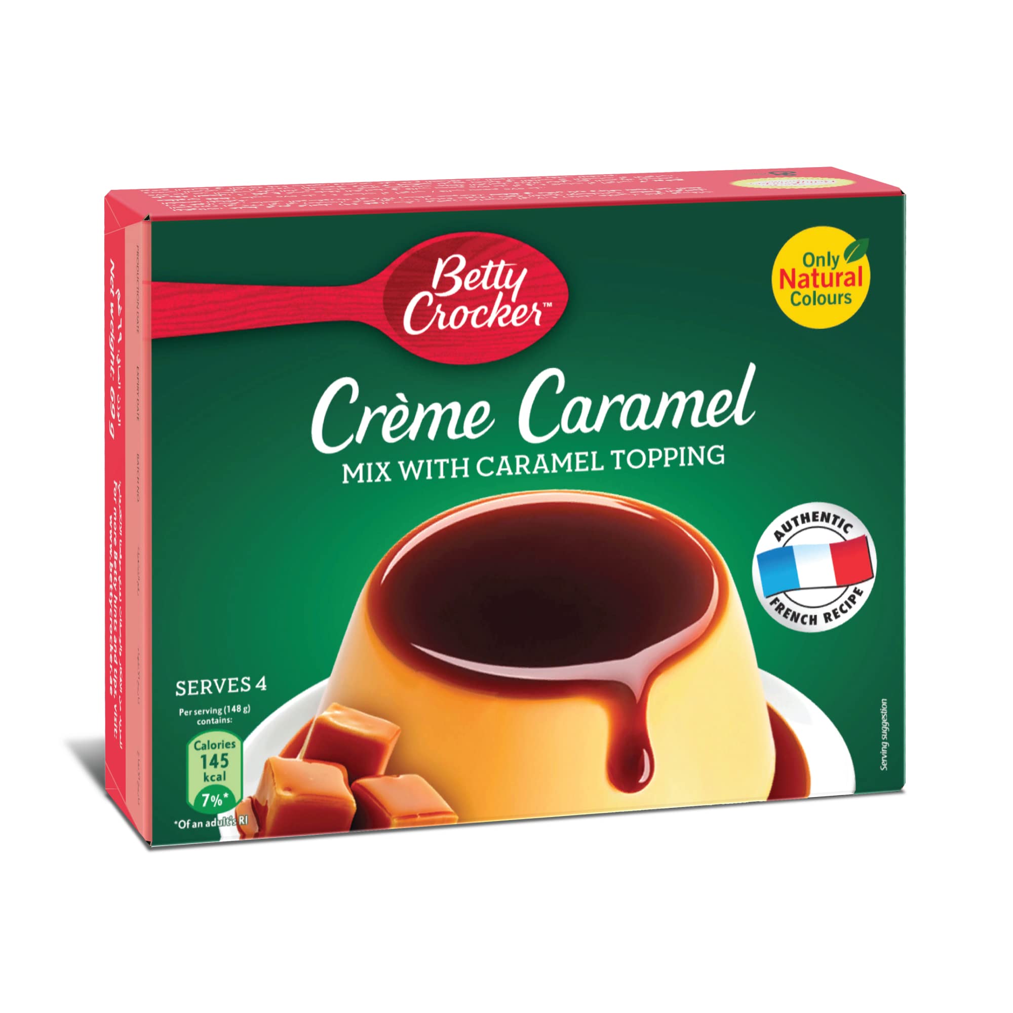 Betty Crocker Crème Caramel with Caramel Topping, 69g, Quick and Easy Dessert, Serves 4