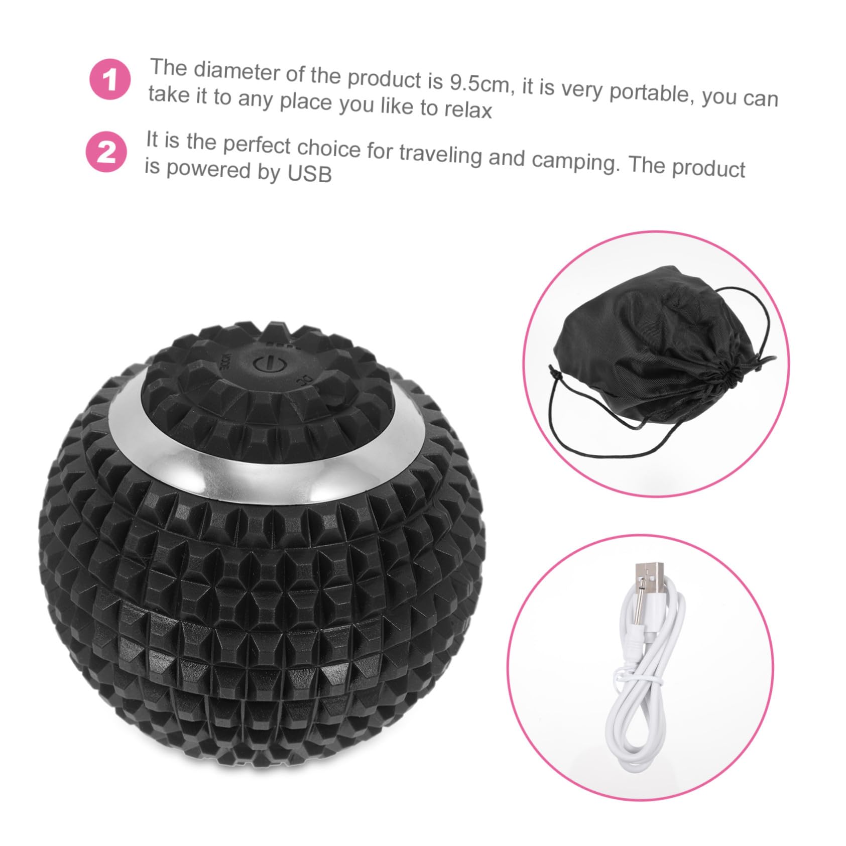 Mikikit Pelota De Masaje De Pies Eléctrica Para Manos y Piernas Masajeador De Pies Bolas De Masaje Práctica Para Fascia