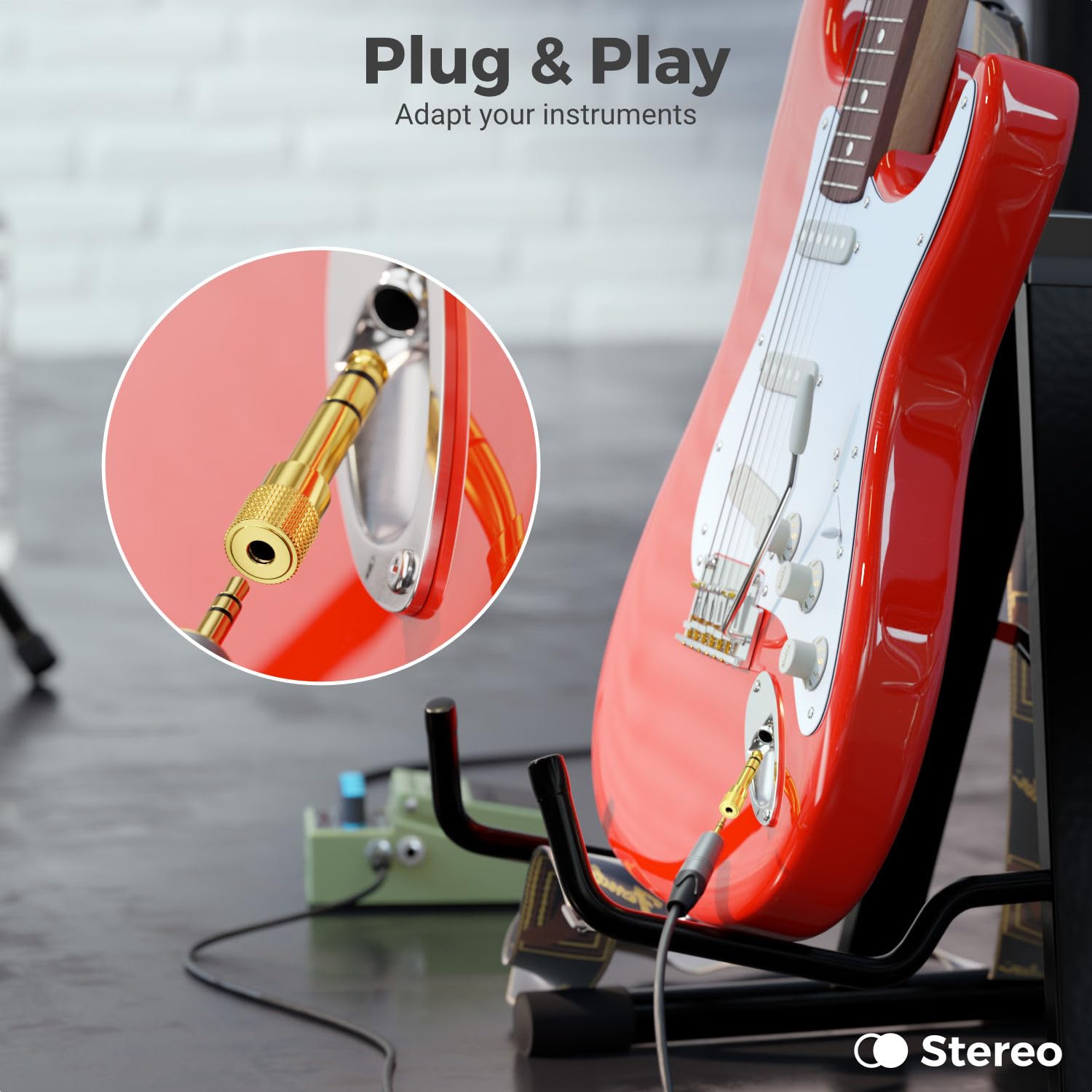 deleyCON Adaptateur Jack 6,35mm vers 3,5mm Coupleur Audio Stéréo