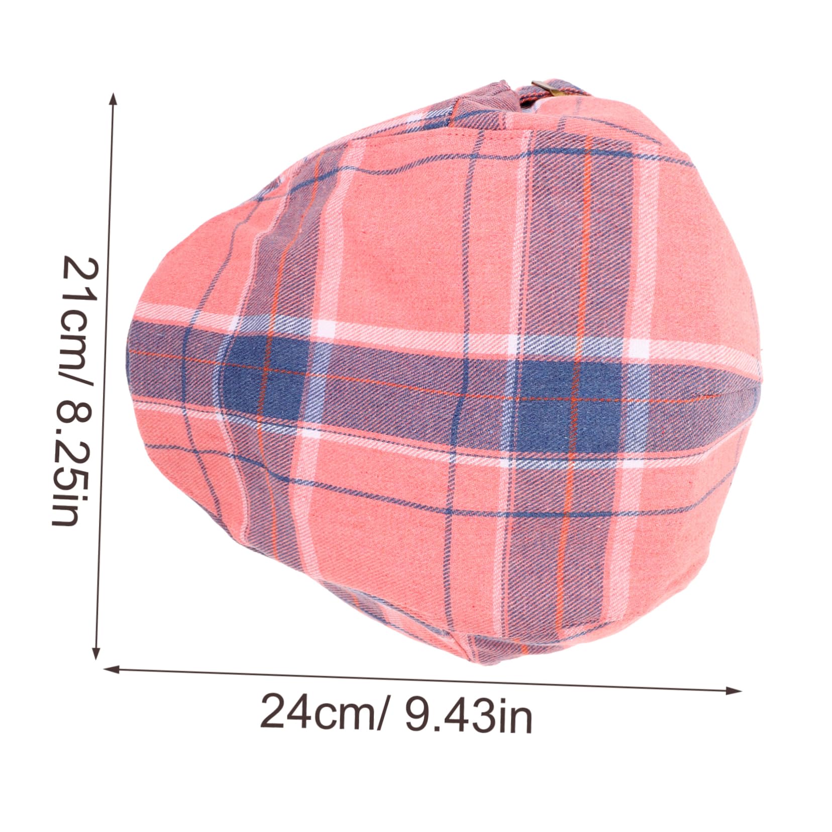 minkissy Adjustable Newsboy Cap Beret Hat Plaid Vintage Flat Cap Mens Headwear Casual Pink