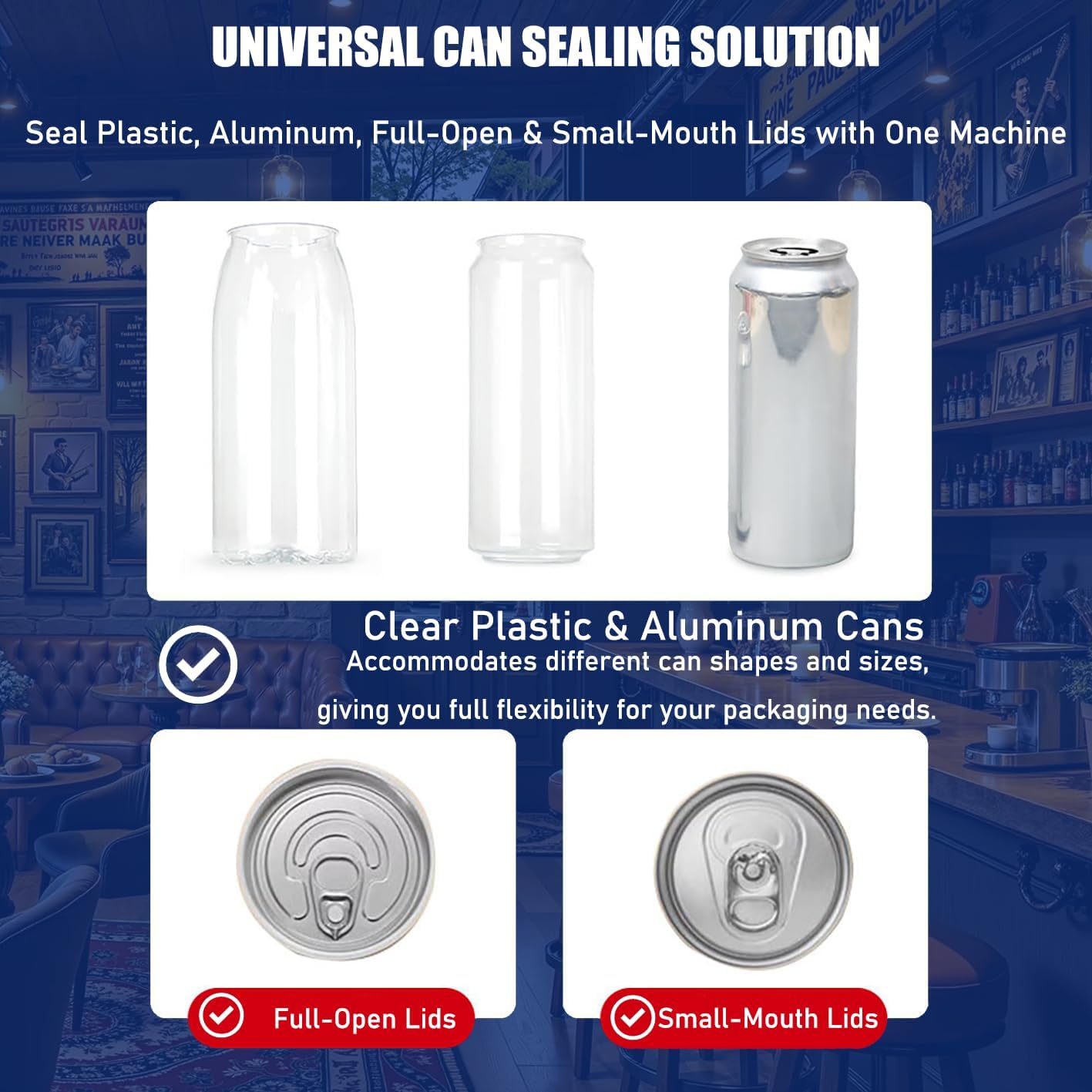 Commercial Automatic Can Sealer Machine with Stronger Motor, Electric Canning Machine for Aluminum & Plastic Beverage Cans, Height Adjustable Soda Can Sealer for Small Business & Home Use (white) thumbnail