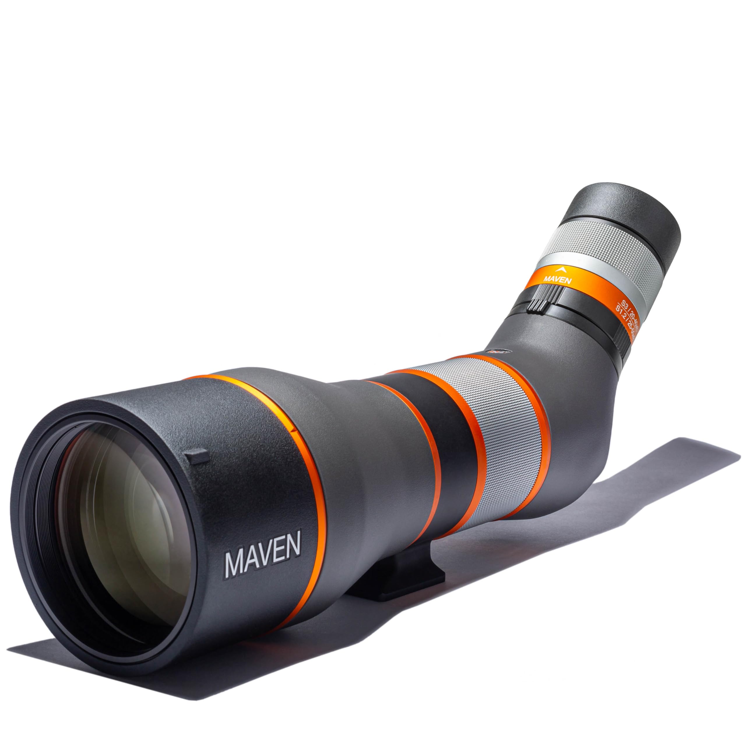 Maven S1.2A 80mm FL Glass Angled Spotting Scope (25-50 Zoom, Grey/Orange)