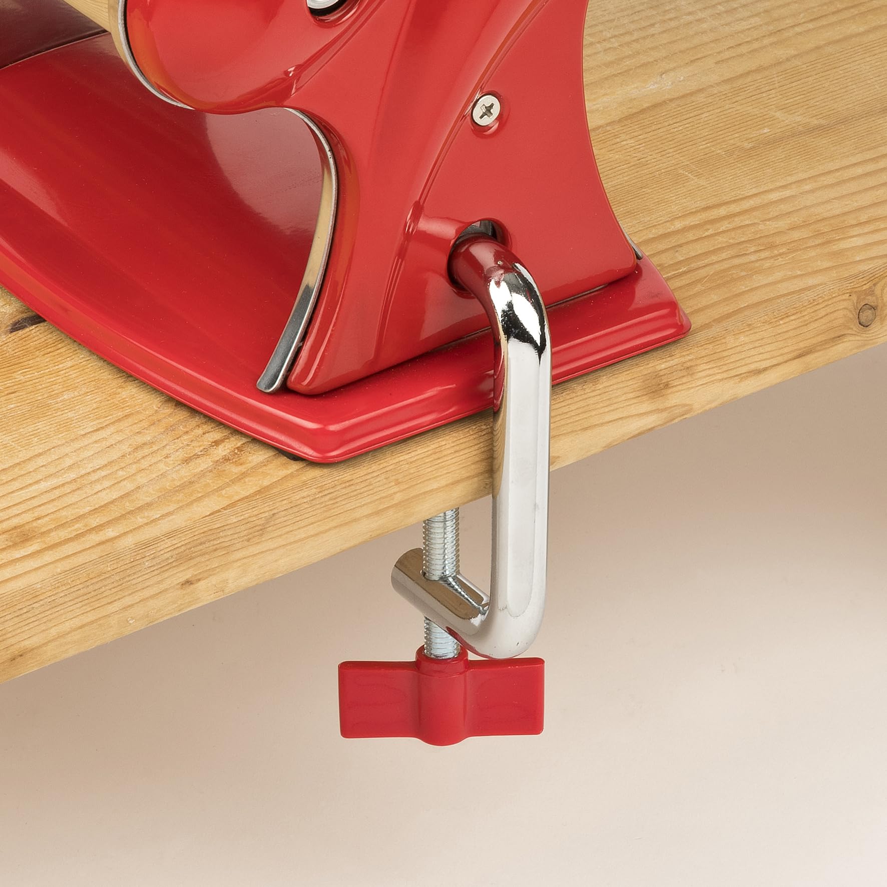 Girmi IM92 Máquina para Pasta Manual, Laminadora, Cuerpo de Acero Inoxidable, 7 Niveles de Grosor, 3 Formatos de Pasta, Rodillos de Aluminio, Roja