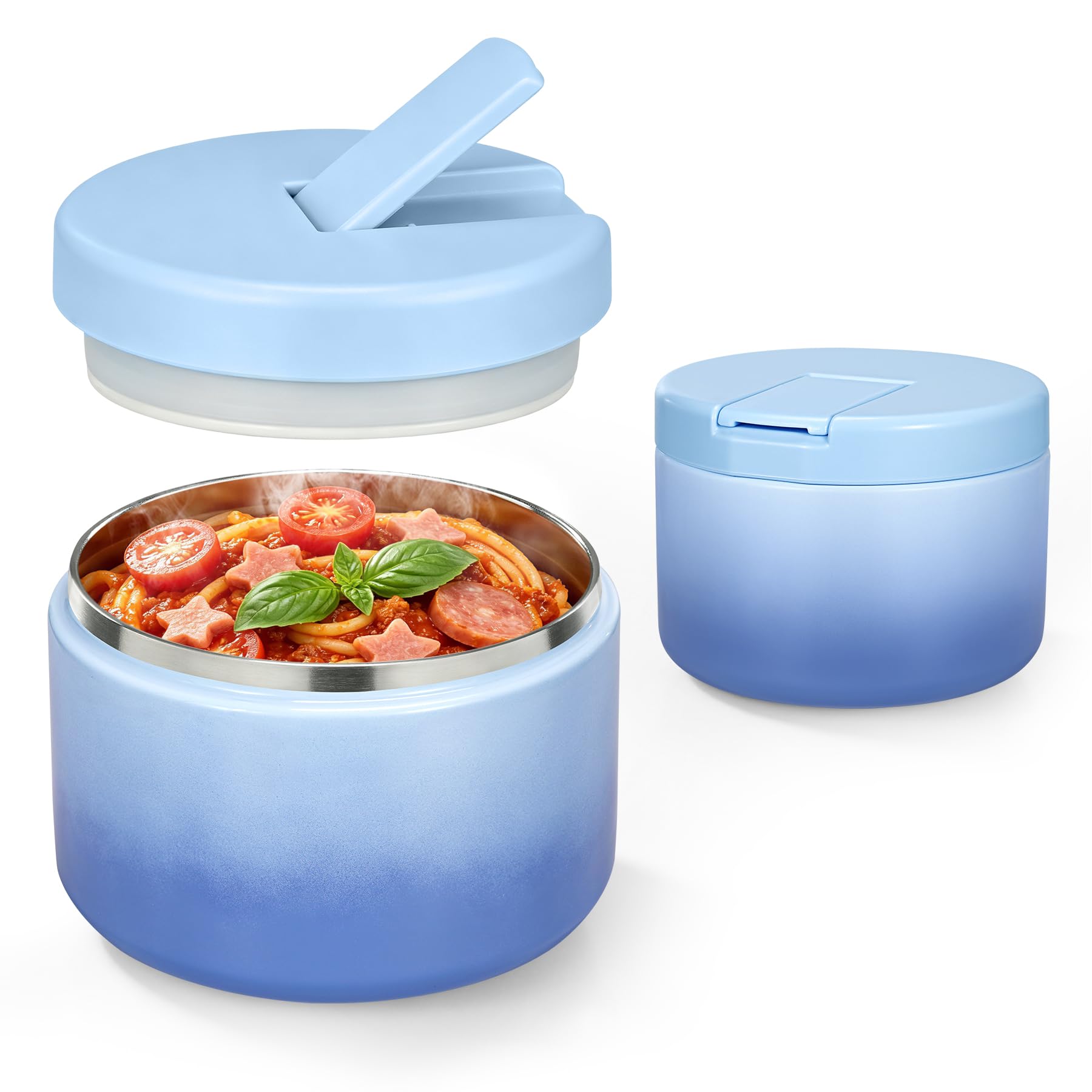 12oz Insulated Vacuum Food Jar with Buckle Lid Wide Mouth Soup Thermo for Hot Food Kids L…