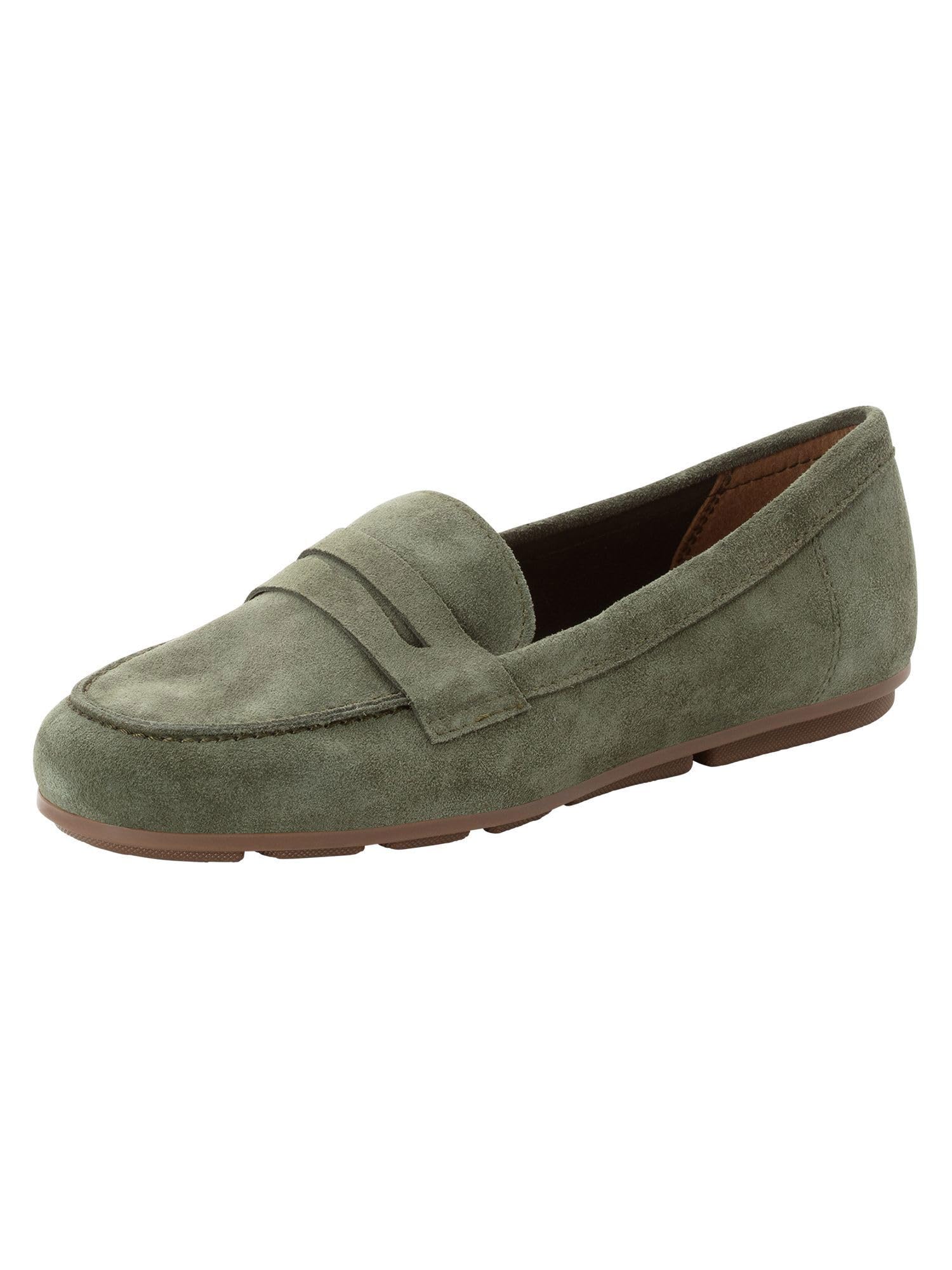 Tamaris Women's loafer flat leather green 5 UK