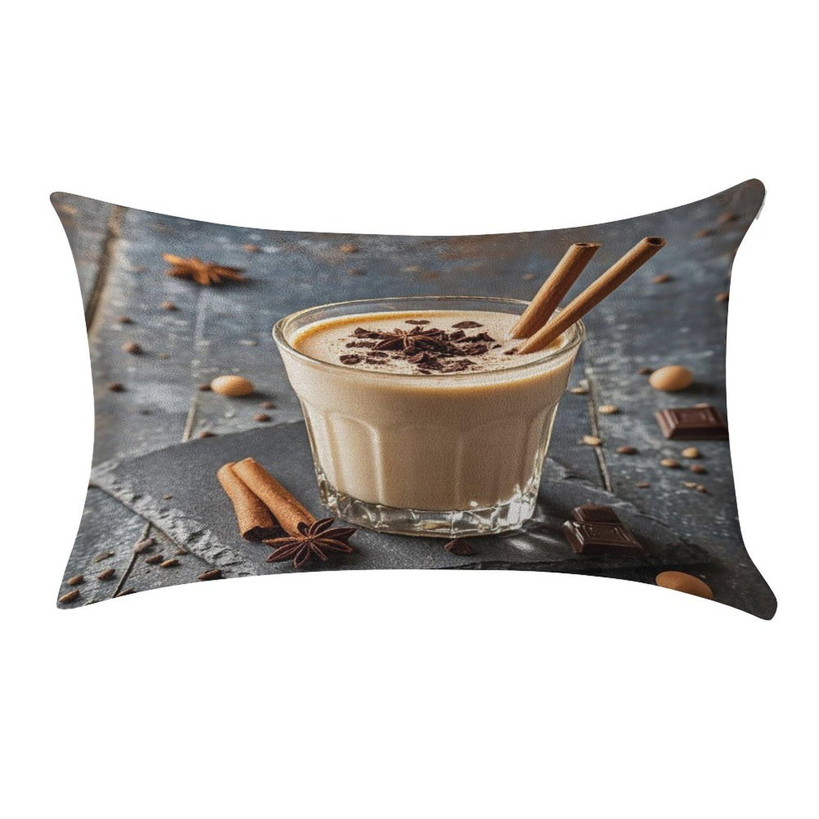 FekiLoot Eggnog Pillowcase Velvet Throw Pillow Cover Soft Lumbar Pillow Shells Rectangle Cushion Cases with Zipper Luxury Cozy Pillows Shams for All Seasons 12 X 20 in
