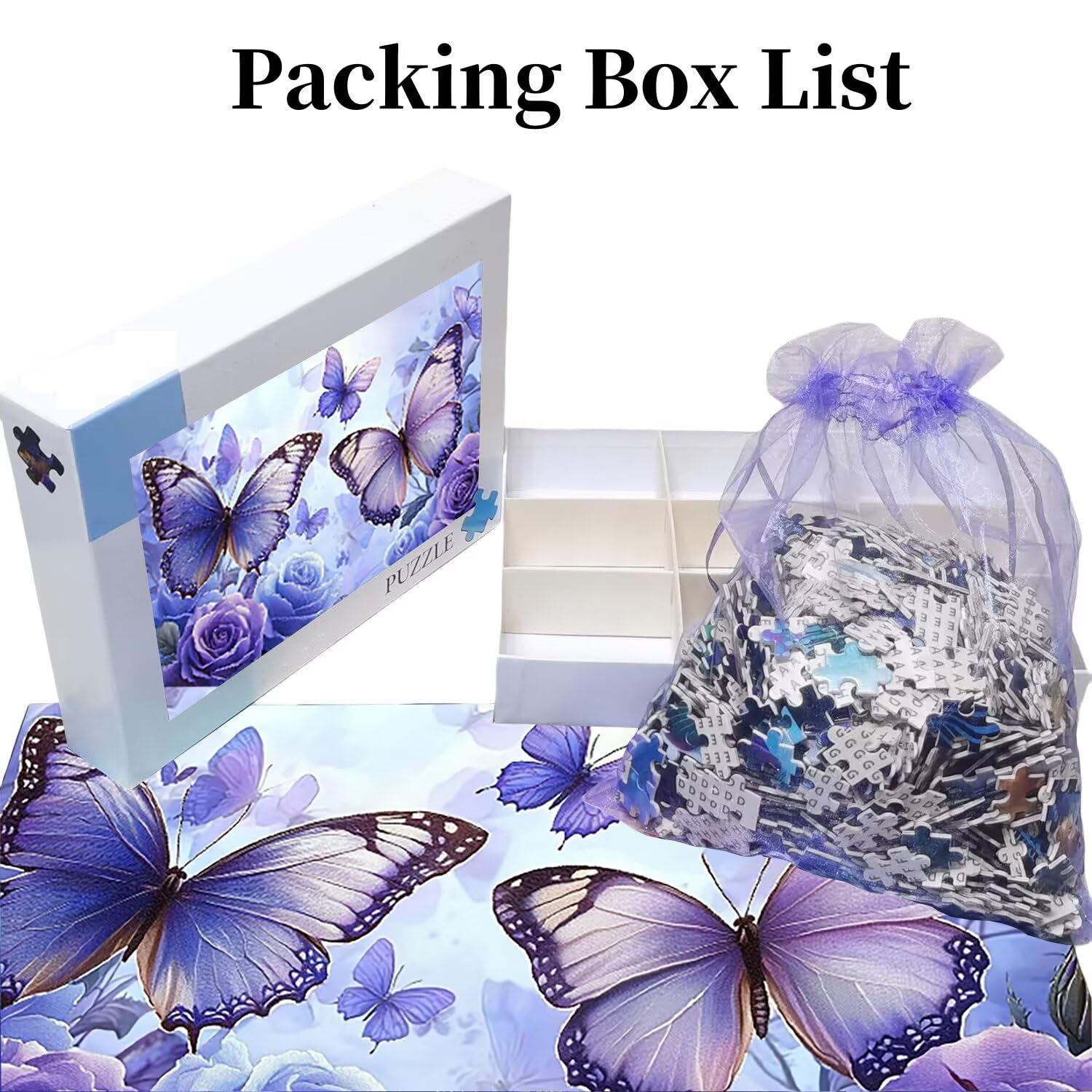 Drewniane puzzle dla dorosłych 1100 sztuk | różowy motyl | Zabawki edukacyjne | Puzzle dla dorosłych i dekoracje rodzinne | Rozmiar 87 x 42 cm | Prezent dla dorosłych | Prezenty świąteczne x-681