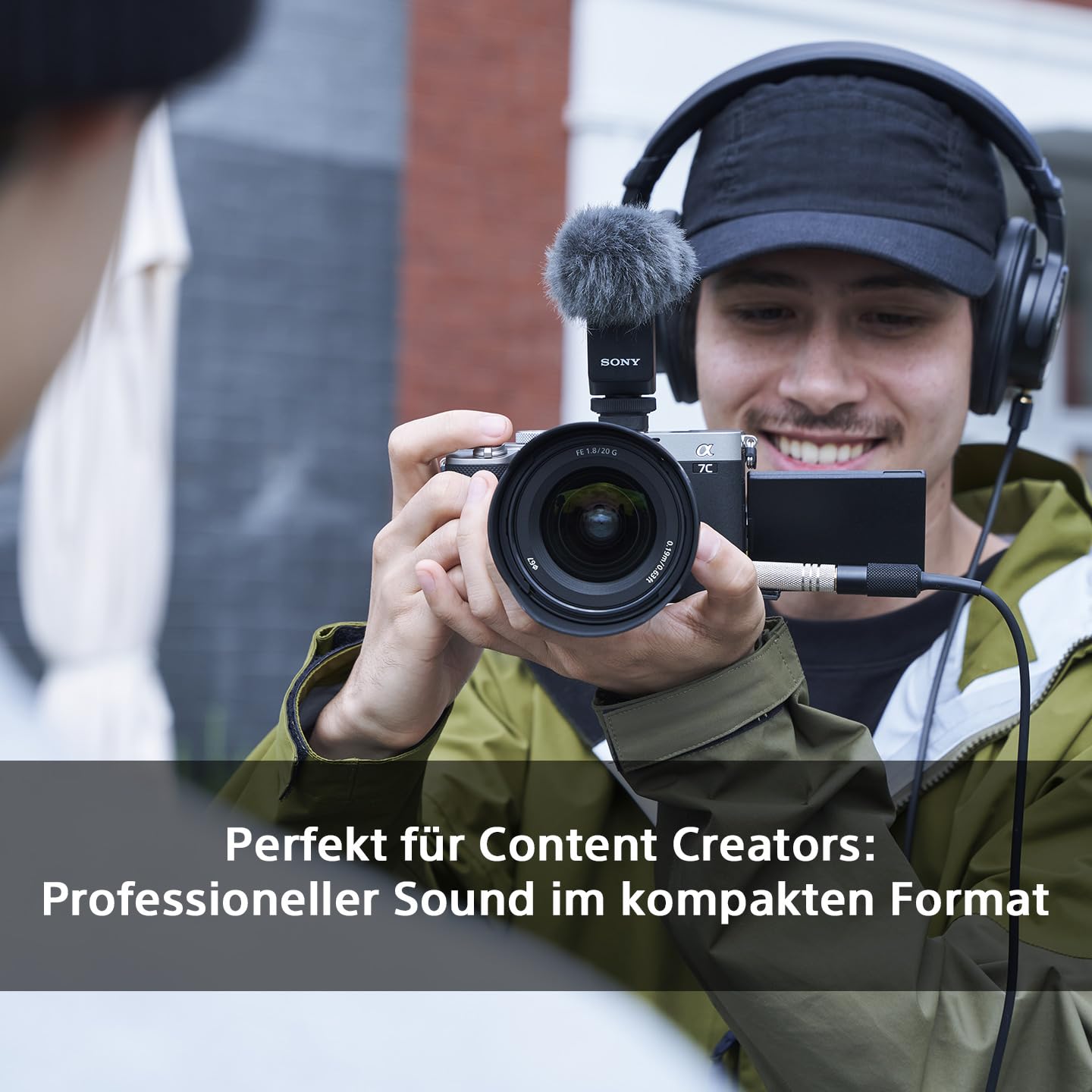 Sony ECM-B10, Kabelloses Shotgun Mikrofon, Rauschunterdrückung, einfache Bedienung, Ideal für Kameras, Interviews, Vlogs, Content Kreation, Streaming