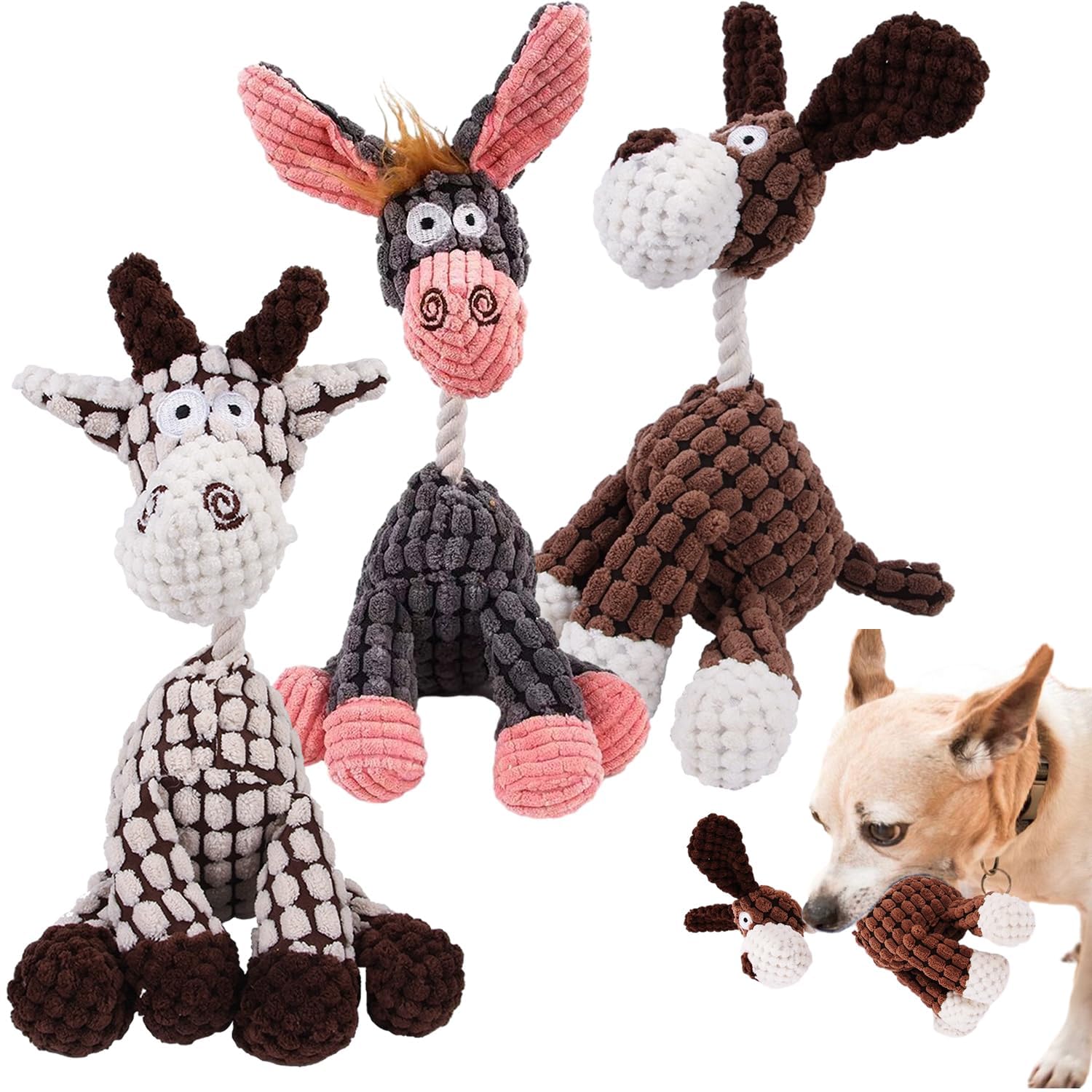 TERRIFIRobustplush Immortal Squeaker Plush Toy For Dogs Puppies,  Antarcking Robust Plush Indestructible Toy, Durable Stuffed Animal Chew Toys