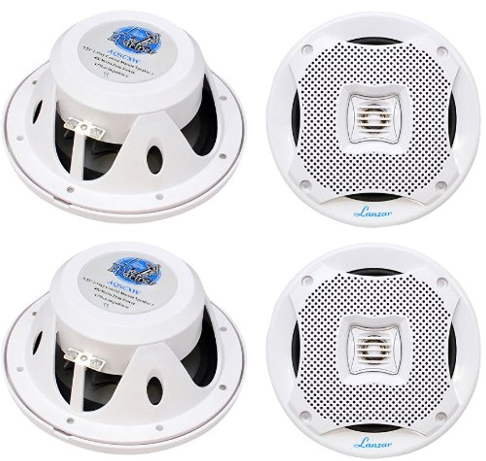 LANZAR4 AQ5CXW 5.25" 800W 2-Way Marine Boat Speakers Water Resistant White