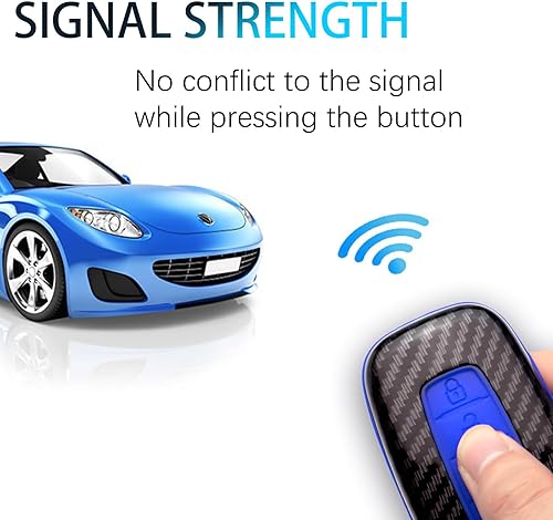 Miniatura 6 de Funda para llavero KIA de 4 botones, funda de silicona suave ABS con patrón de fibra de carbono premium compatible con Hyundai Azera Elantra GT