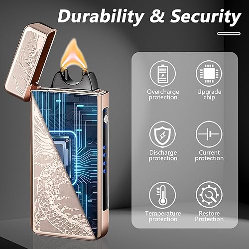 Miniatura 5 de Dragon - Encendedor eléctrico de arco Encendedor de plasma recargable USB C para campamento, iniciadores de fuego, velas y equipo al aire libre