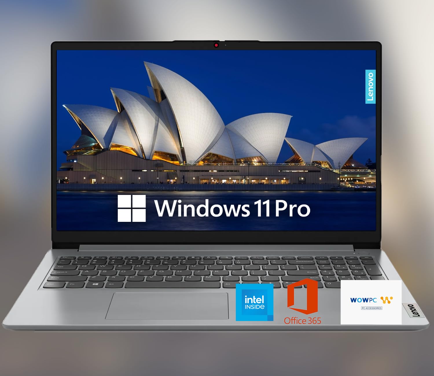 15.6" HD IdeaPad Anti-Glare Screen w/ 1 Year Microsoft 365, 128GB SSD, 8GB RAM, Windows 11 Pro, Intel Processor, WiFi 6, HDMI, USB-C, SD Card Reader, Up to 9.5 Hours Battery Life, w/WOWPC USB