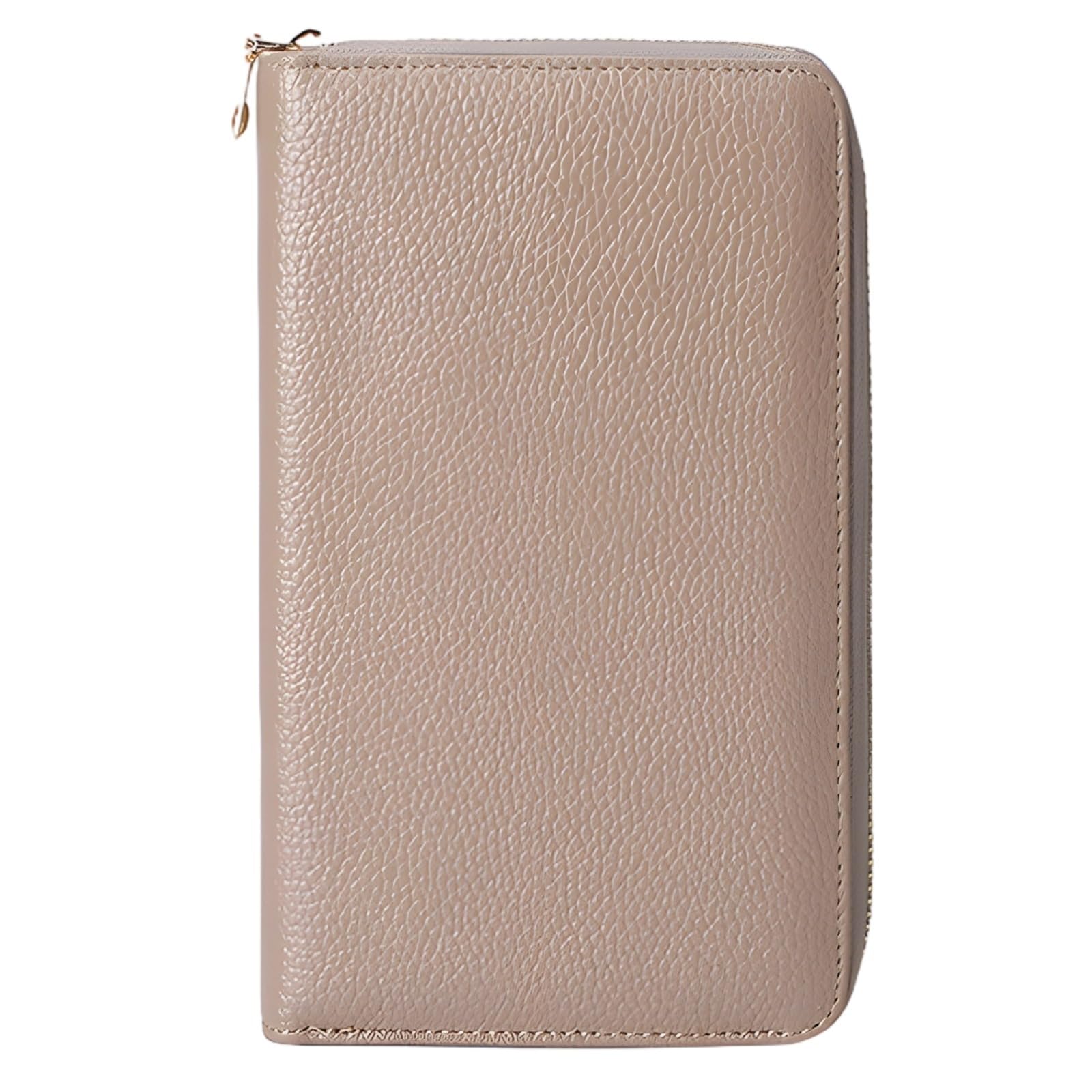 Portefeuille femme en cuir PU beige croco avec fentes cartes pour voyager sereine
