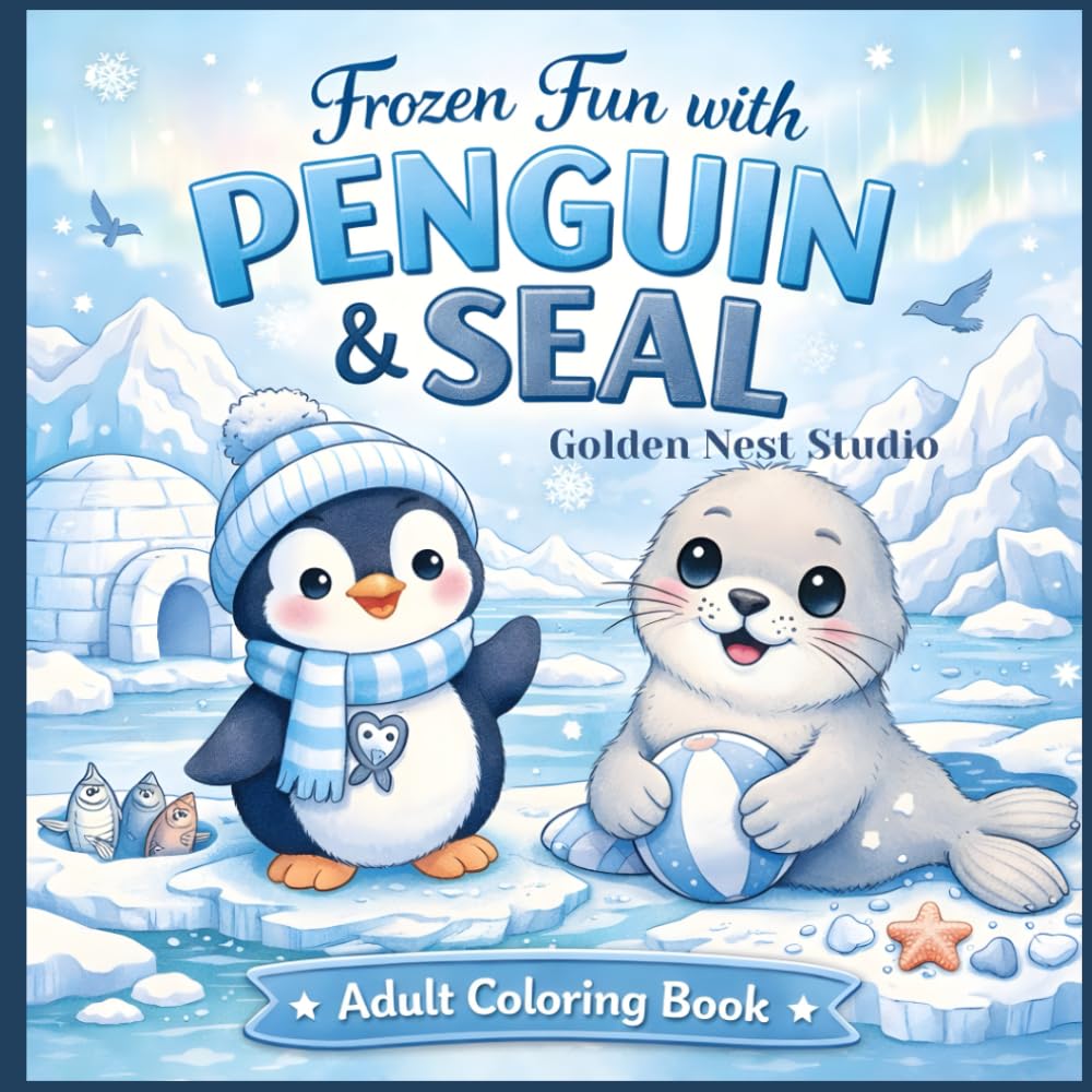 Frozen Fun with Penguin & Seal: A Relaxing Adult Coloring Book of Arctic Friends & Winter Wonders
