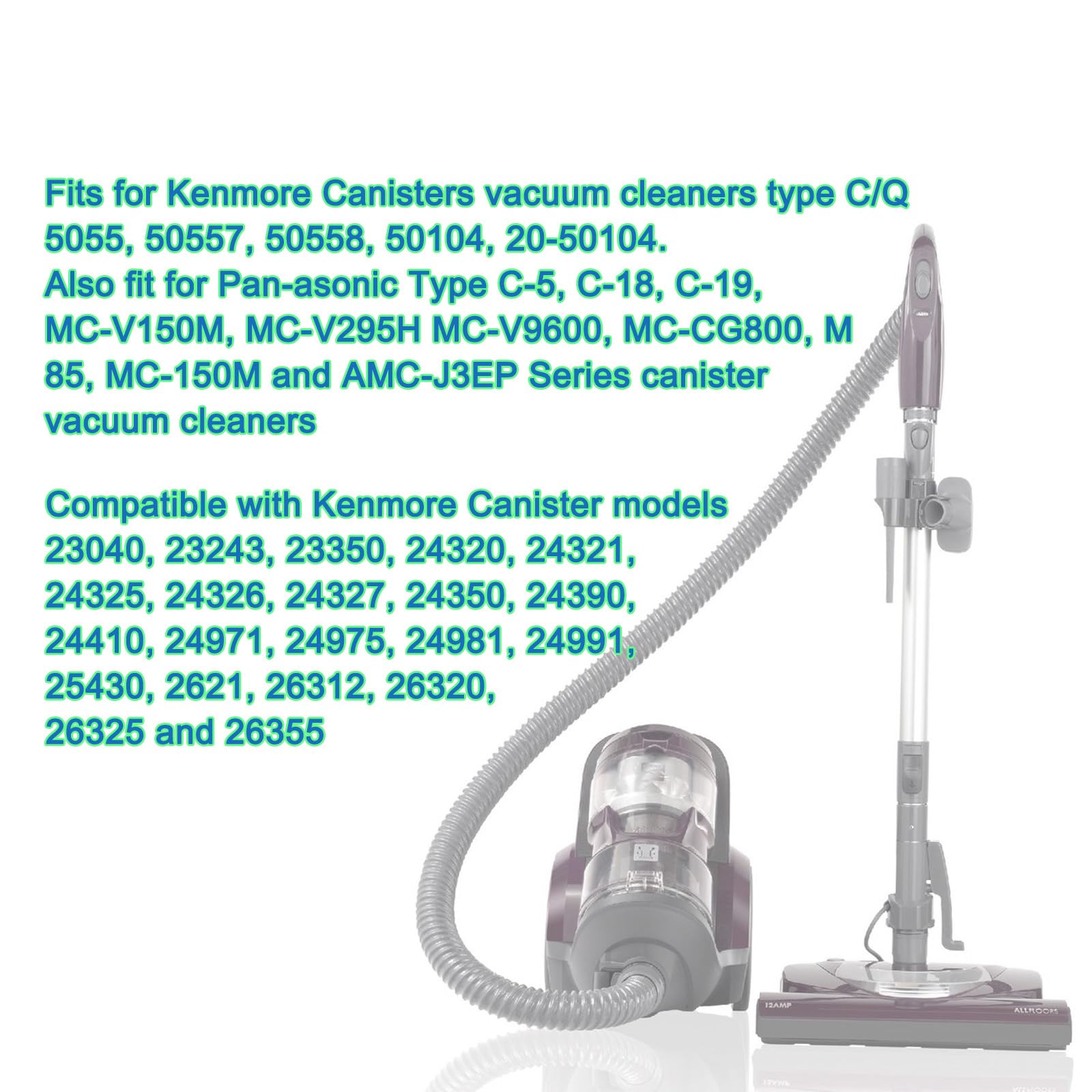 CAREFUNY 8 Pack Style C/Q Canister Vacuum Bags Compatible with Kenmore Canister 50104 5055 50557 50558 Type C-5 Vacuums