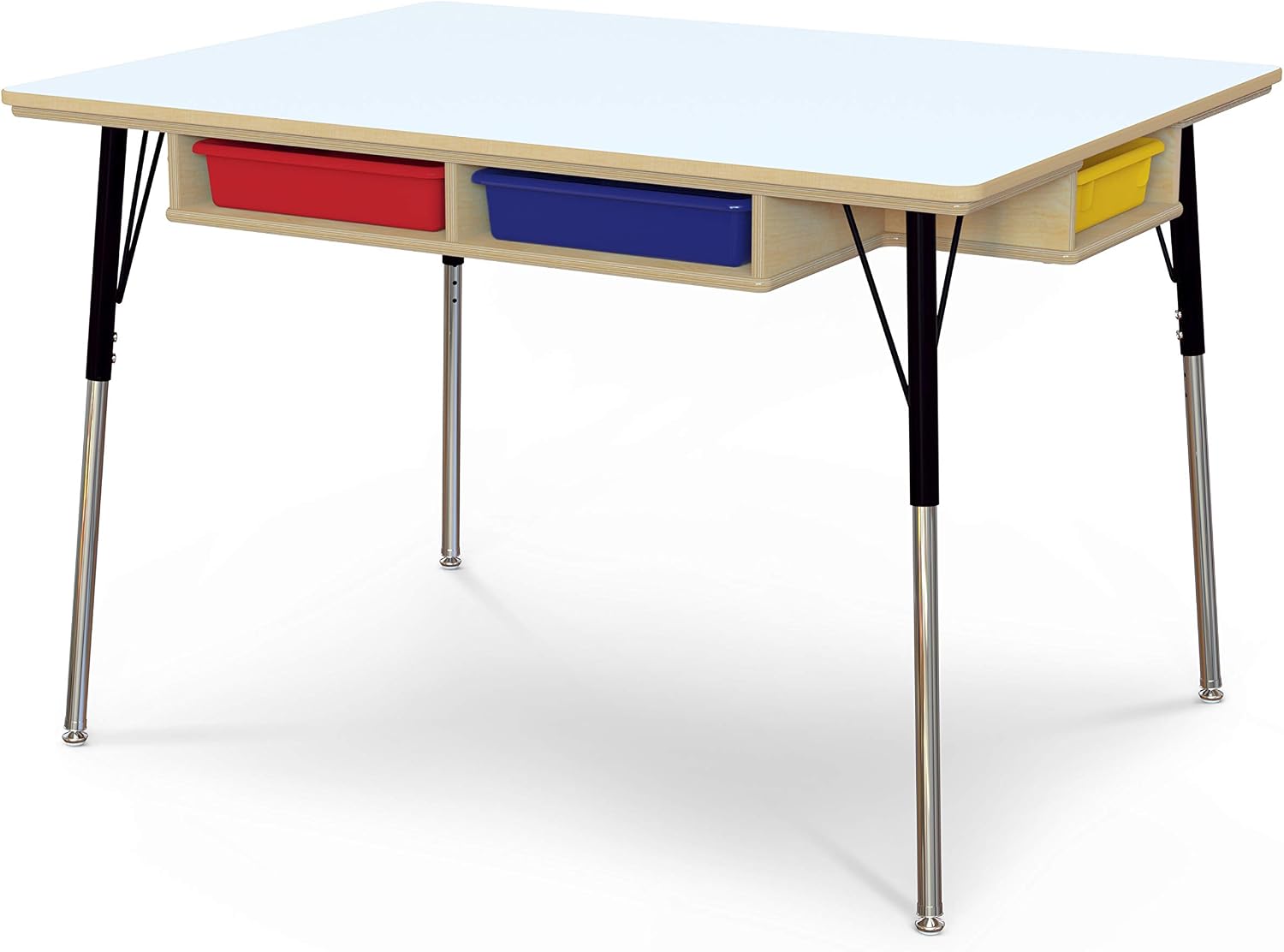 Jonti-Craft Table with Storage and Colored Paper-Trays, 15"-24" Height