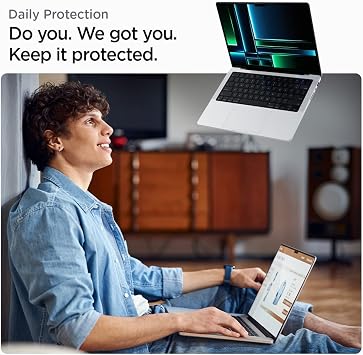Spigen Macbook Pro 14 (2021) ile Uyumlu Cam Ekran Koruyucu Tam Kaplayan GLAS.tR Slim Full Cover Black - AGL04234