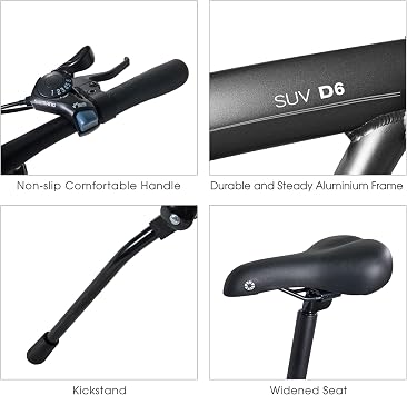 Dahon SUV D6 Folding Bike, Lightweight Aluminum Frame; 6-Speed Gears; 20 Foldable Bicycle for Adults