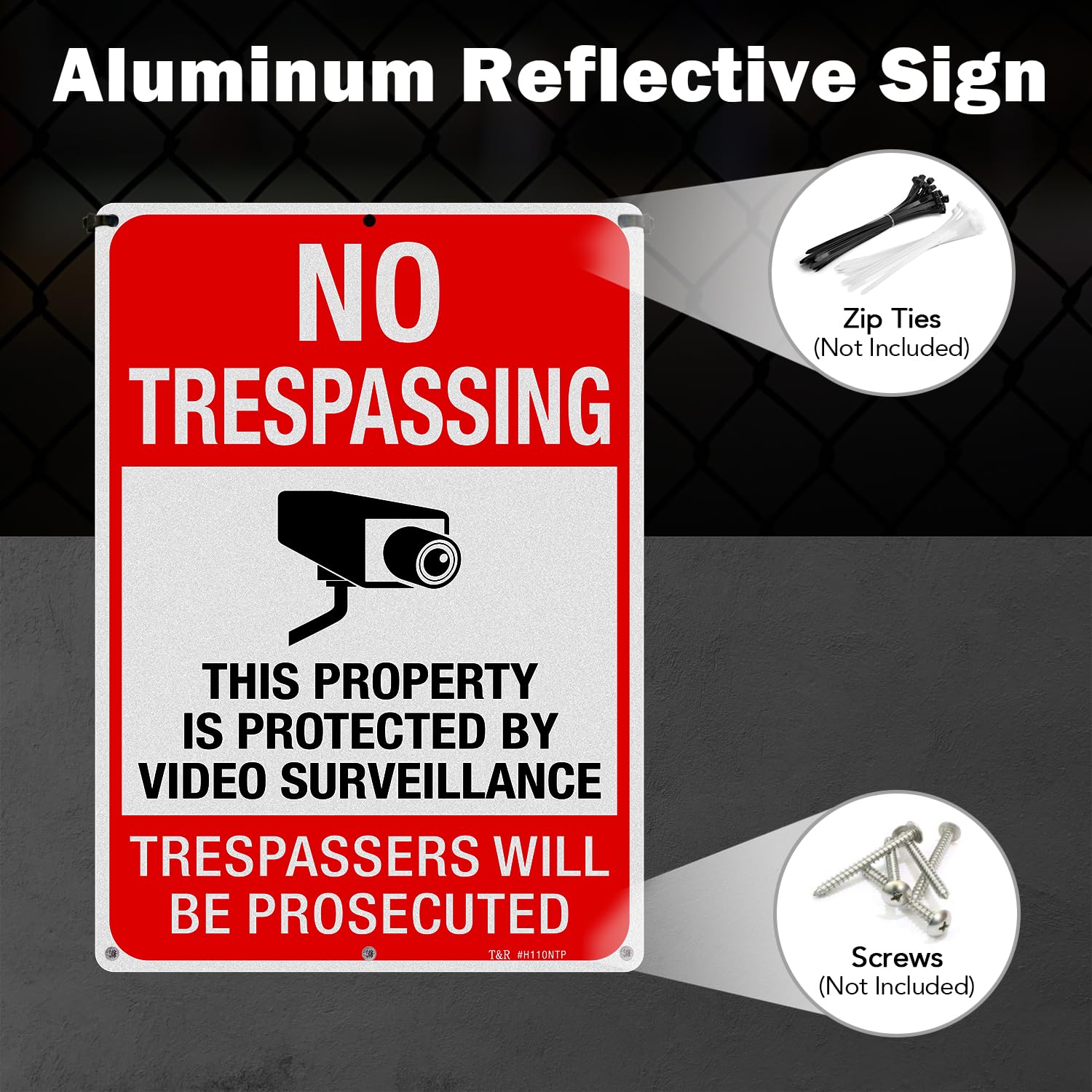 No Trespassing Sign - Video Surveillance Warning -5