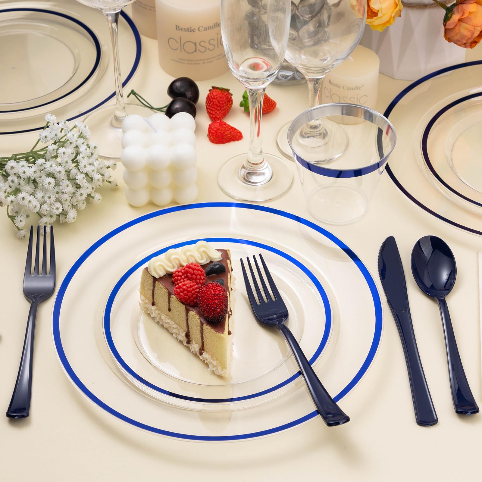 Beststar 350PCS Disposable Dinnerware Sets - 50 Guests -3 Beststar 350PCS Disposable Dinnerware Sets - 50 Guests -3