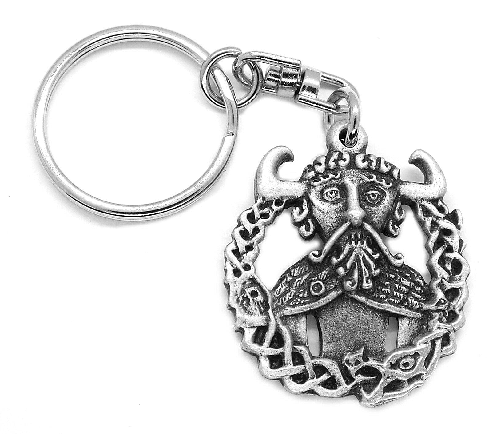 Pewter Keychains Silver Fine Pewter Viking Trickster God Loki Keyring With Gift Pouch