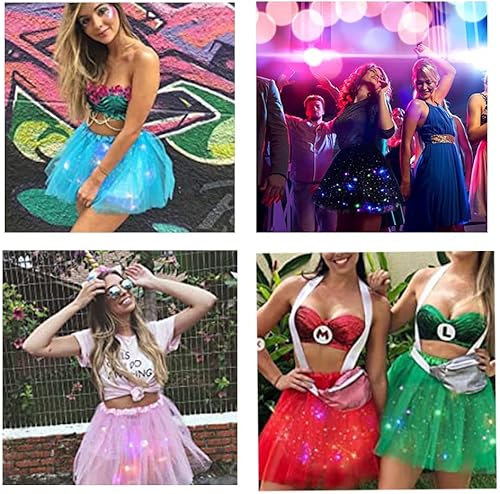Miniatura 8 de Faldas de tutú LED para mujer falda de tul para bailar faldas iluminadas para disfraz de fiesta
