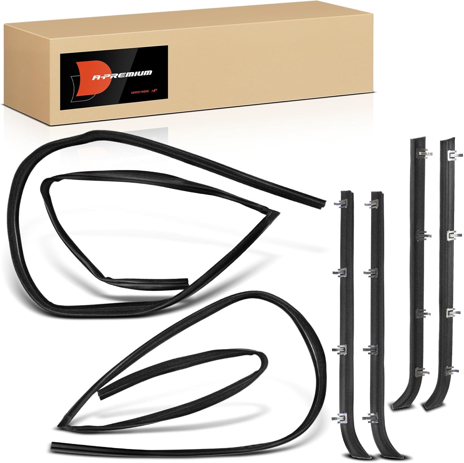 A-Premium 6PCS Door Seal Strip & Window Molding Trim Weather Stripping Kit Compatible with Chevrolet Express 1500 2500 3500, Astro, G10, G20, G30, LLV, Lumina APV, P10, P20, P30 & GMC Savana 3500, G15
