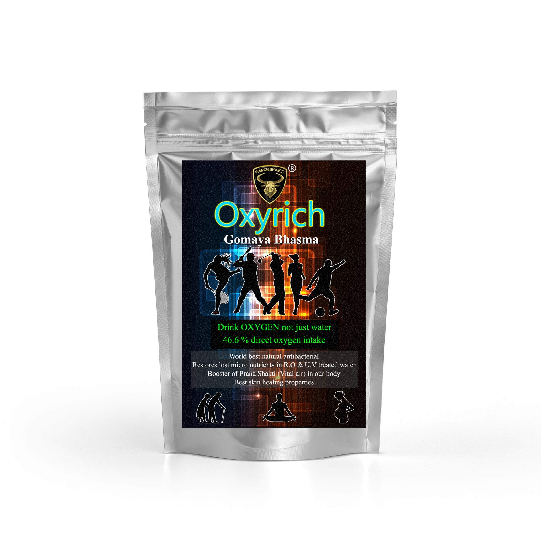 Oxyrich Gomaya Bhasma | Boosts Prana Shakti (Vital Air) powder | Oxygen Booster for your cells & energy circulation
