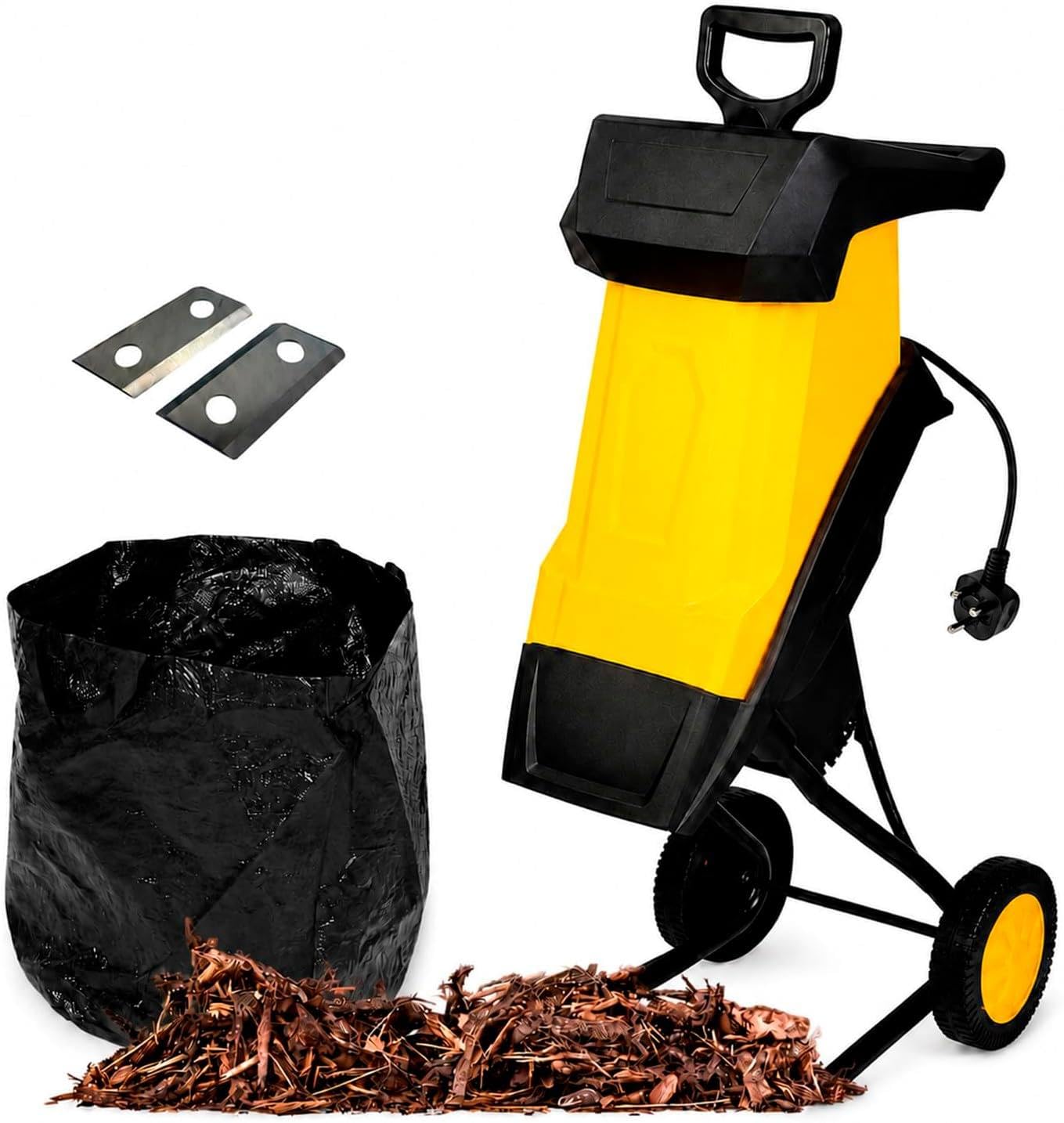 Broyeur de Végétaux 2500 W avec Moteur en Cuivre 60m
