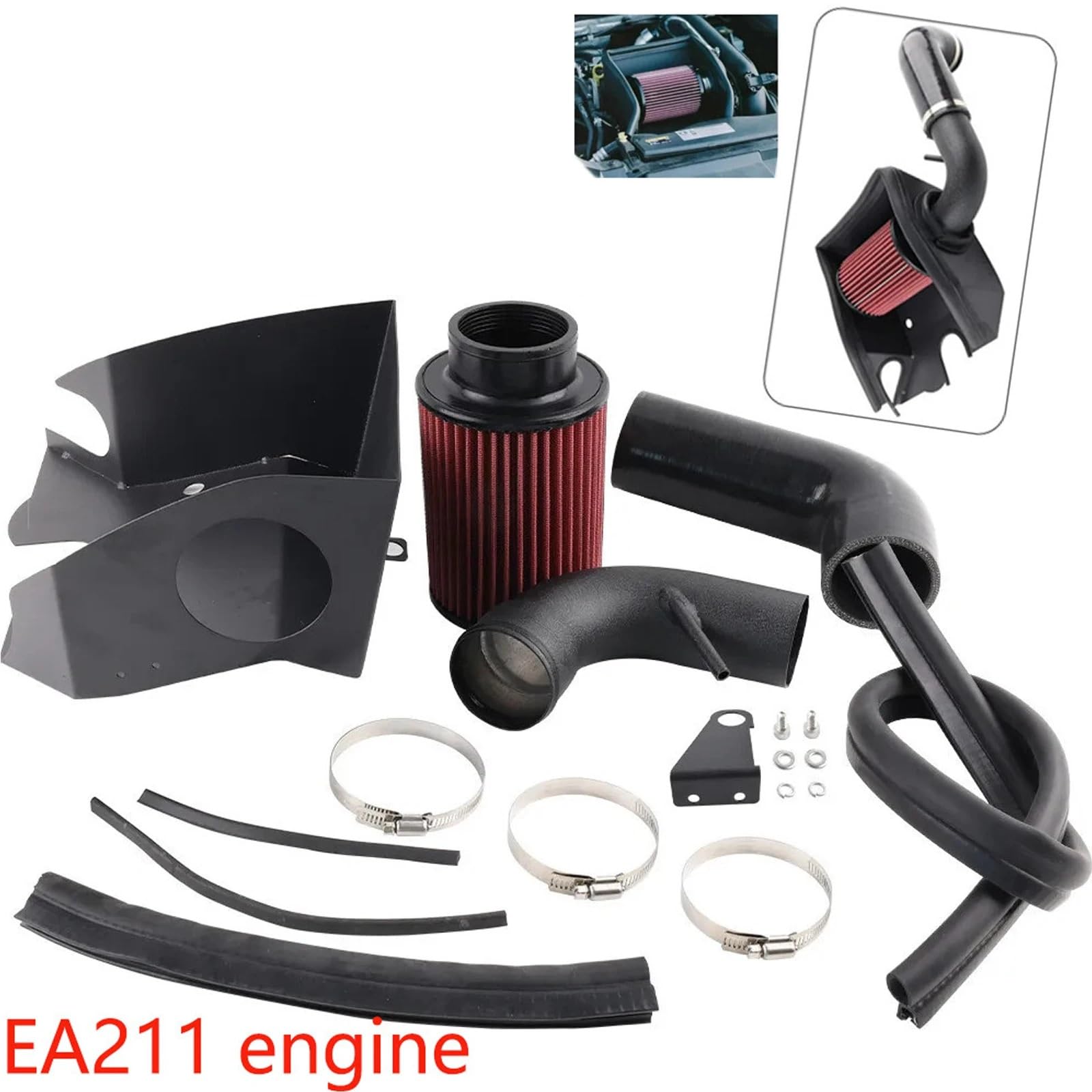 zestaw rur dolotu Zestaw dolotowy zimnego powietrza silnika EA211 osłona termiczna filtr zasilania pasuje do Vw Golf Mk7.5 1.2T 1.4L TSI TFSI powietrza do samochodu