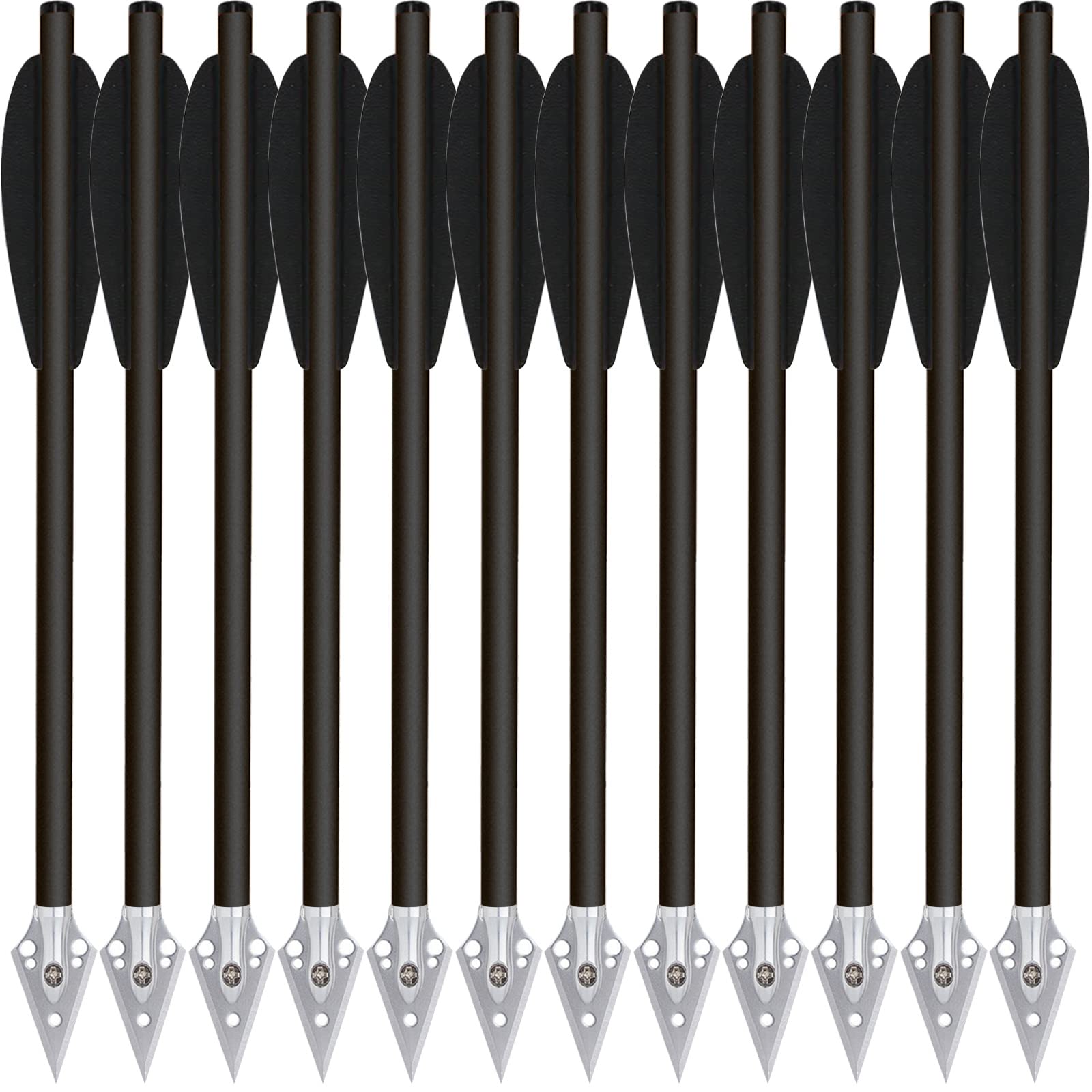 6,3" Bulloni per Balestra a Pistola in Carbonio Mini Frecce per Balestra con Punte da Caccia per 50-80lbs Pistola Balestra di Precisione Bersaglio Esercitarsi Frecce da Caccia (12pcs Nero)