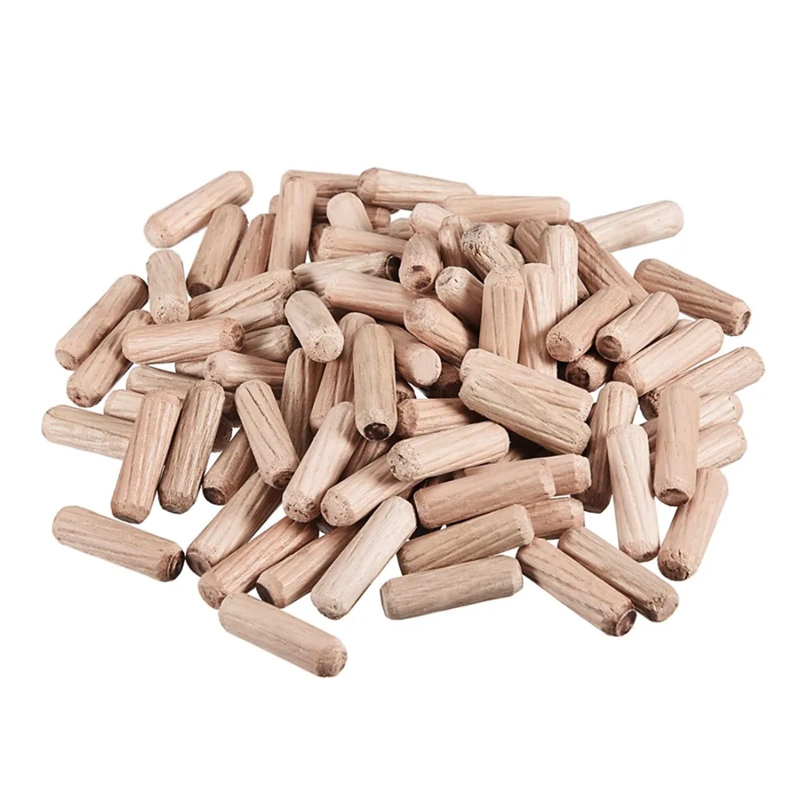 Bâtonnets en bois pour loisirs créatifs Assortiment de chevilles en bois, paquet 100 cannelées et biseautées, plusieurs tailles(6 x 20mm)