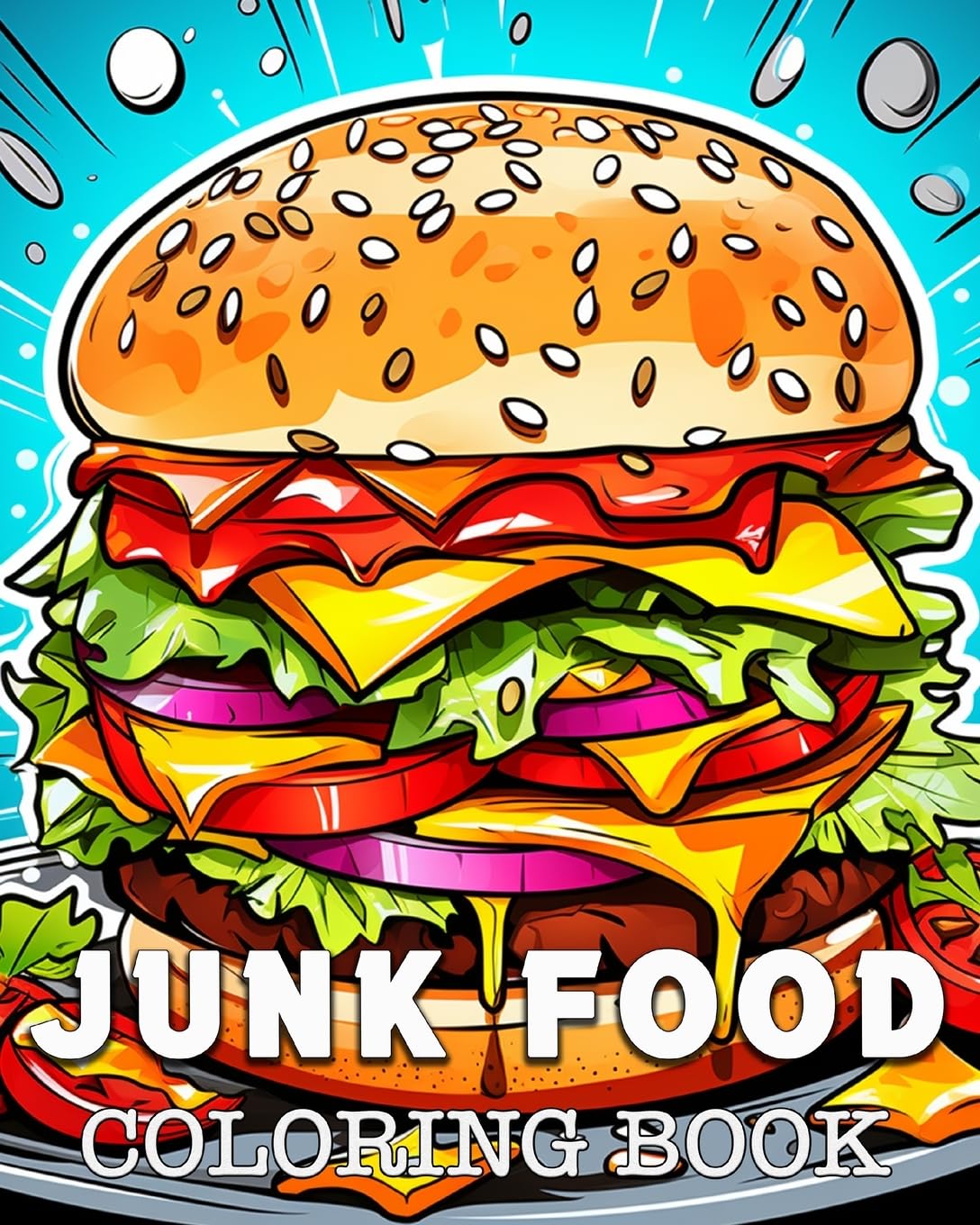 Livre coloriage junk food pour évacuer le stress et retrouver le calme