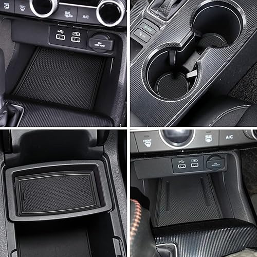 Miniatura 2 de Forro de consola central para Honda Civic 2022 2023 2024 11 generación, tapete para portavasos de vasos, almohadilla para ranura de puerta, borde de