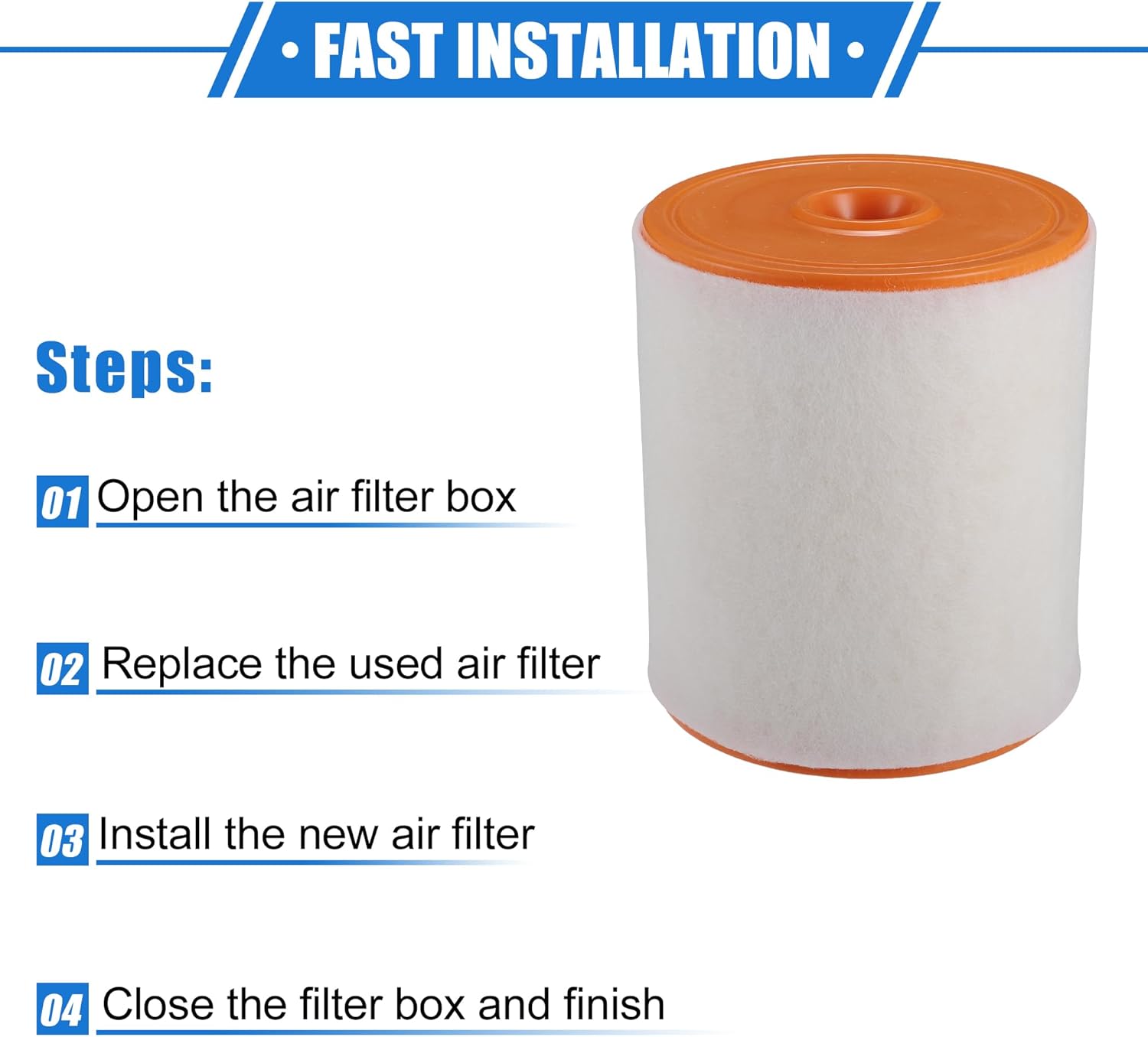 Car Engine Air Filter Compatible for Audi A6 A7 3.0L V6 2012-2018 for Audi A6 3.0L TDI V6 DIESEL 2014-2016, Durable PP White