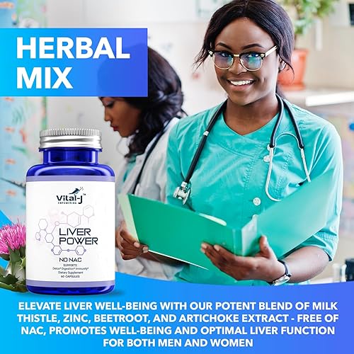 Miniatura 8 de Vital-J Empowering Suplemento de apoyo hepático, desintoxicación y reparación de limpieza hepática, con cardo de leche, zinc, remolacha y alcachofa,