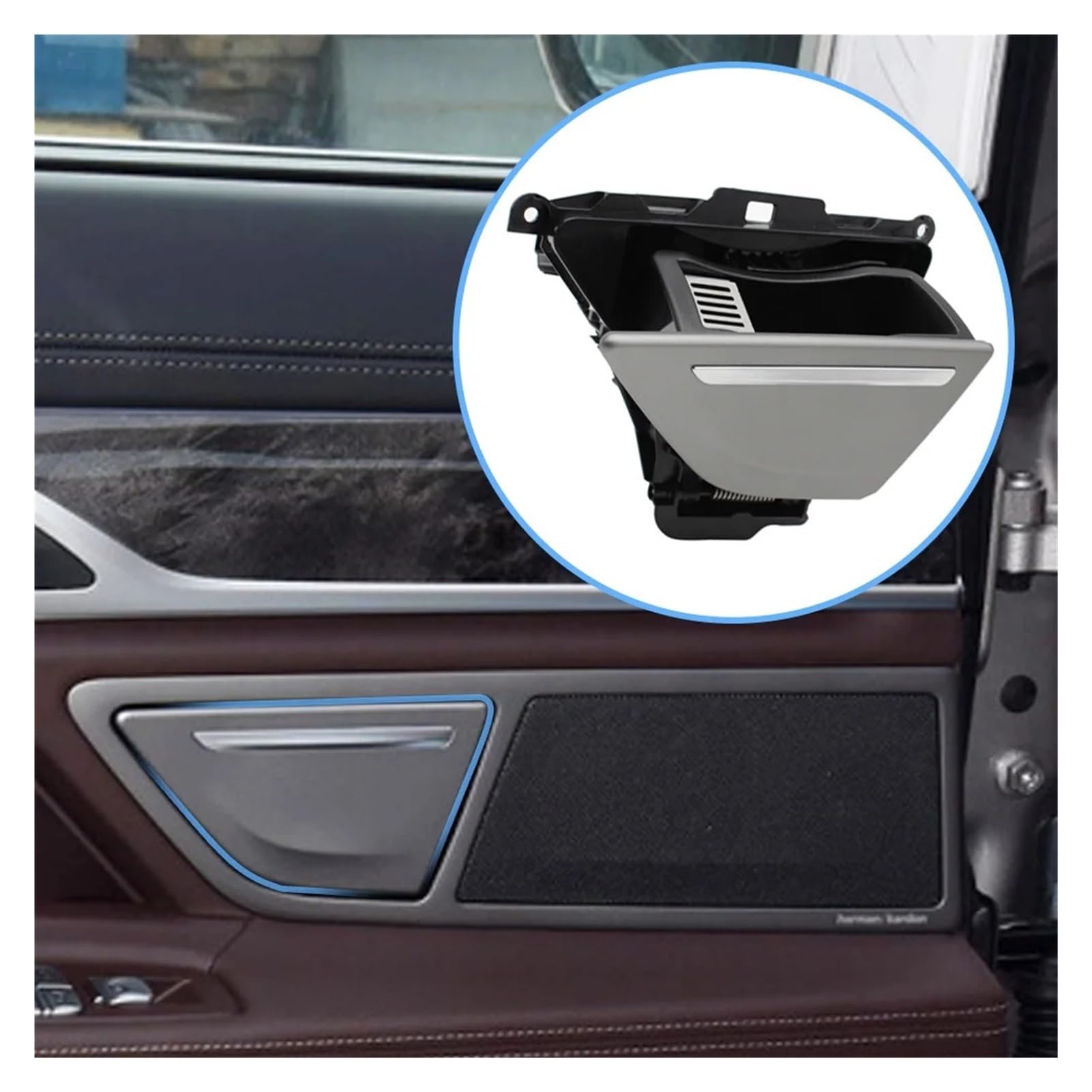Cendriers de voiture Remplacement de la boîte d'assemblage du couvercle de cendrier de porte arrière compatible avec BMW Série 7 G11 G12 730Li 740Li 750Li 760Li 2016-2022 (Color : Metal Gray C