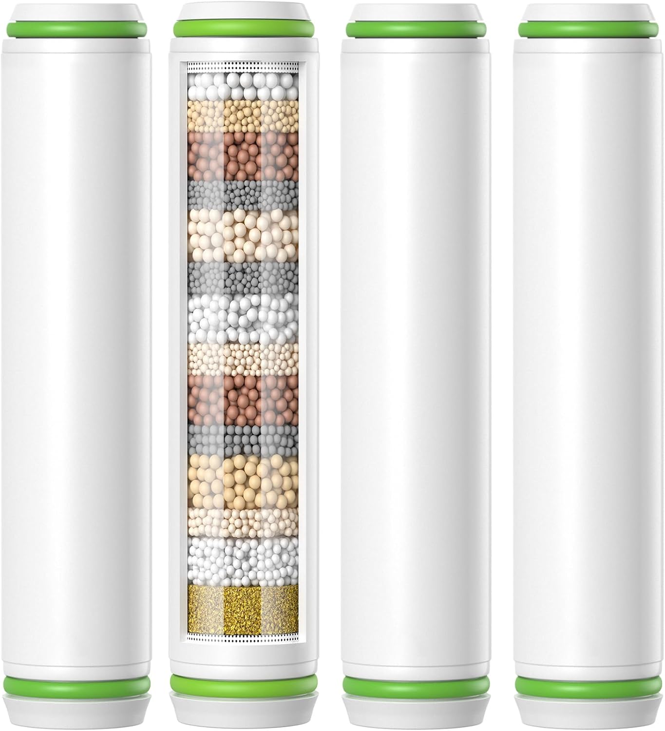 Shower Filter Compatible with PWERAN Handheld Shower Head, 9 Stage Replacement Filters for Hard Water, High Efficiency Filtrat-ion for Chlorine and Harmful Substances, 4 Pack