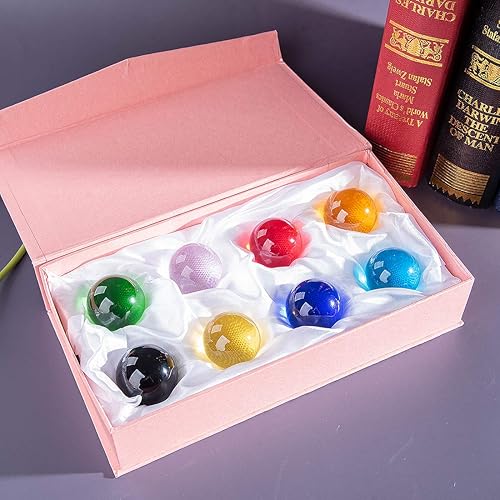 Miniatura 6 de Longwin - Bola de cristal maciza multicolor de 1575in 16 pulgadas - Esfera de cristal con piedras preciosas para relleno de jarrones para niños