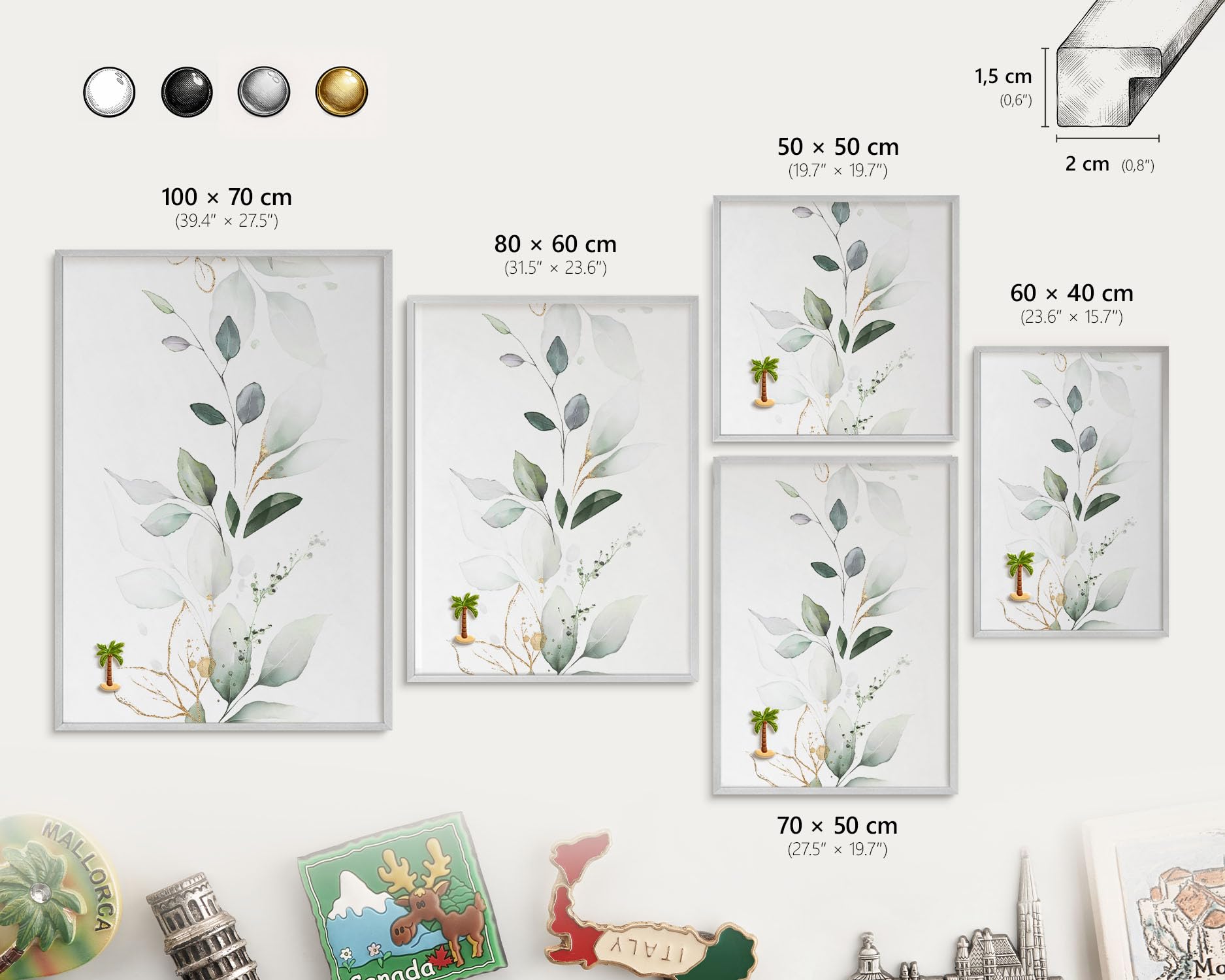 Lavagna Informativa per l'Ingresso 50x50 eleganza botanica Cornice Argento