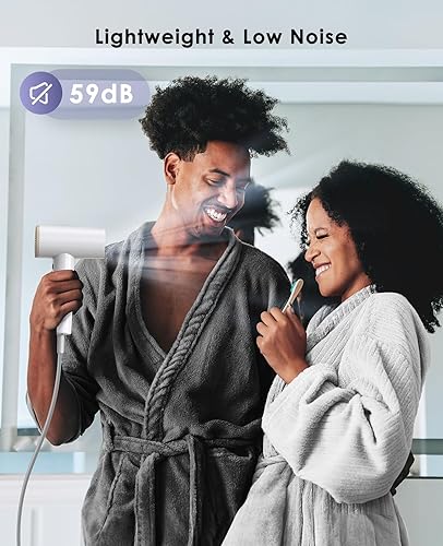 Miniatura 6 de Secador de pelo iónico, secadora de alta velocidad, motor sin escobillas de 150,000 RPM, 500 millones de iones negativos, ultraligero y pequeño,