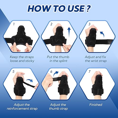 Miniatura 7 de Férula para el pulgar, soporte para el pulgar CMC, férula espica para el pulgar para tendinitis de Dequervains, artritis, túnel carpiano, esguince,