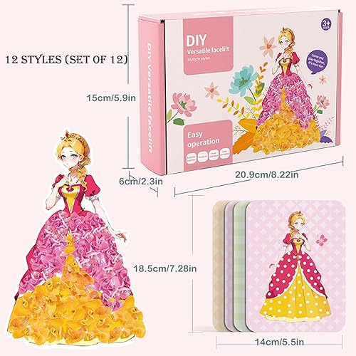 Miniatura 2 de Kits de arte y manualidades para niñas, rompecabezas creativo, pintura de pinchazos, kit de manualidades para pinchar y pintar, 12 hojas de