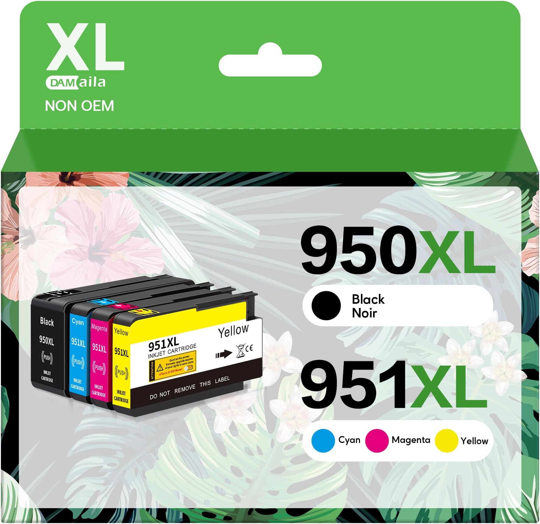 950XL 951XL Combo Compatible for HP 950 XL 951 XL Ink Cartridge Replacement for HP OfficeJet Pro 8600 8610 8620 8100 8630 8660 8640 8615 76DW 251DW (1 Black, 1 Cyan, 1 Magenta, 1 Yellow)