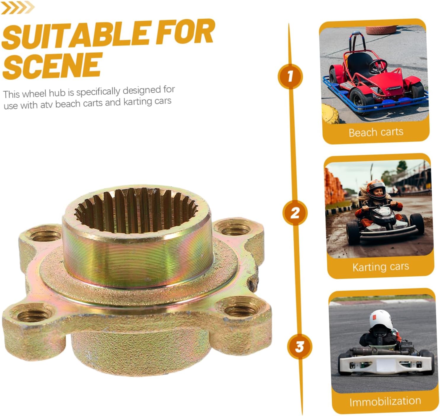 Atv Rear Wheel Hub with Brake Disc Holder Durable Fixed Seat for Go Kart Karting Accessory Ensures and Reliable Operation