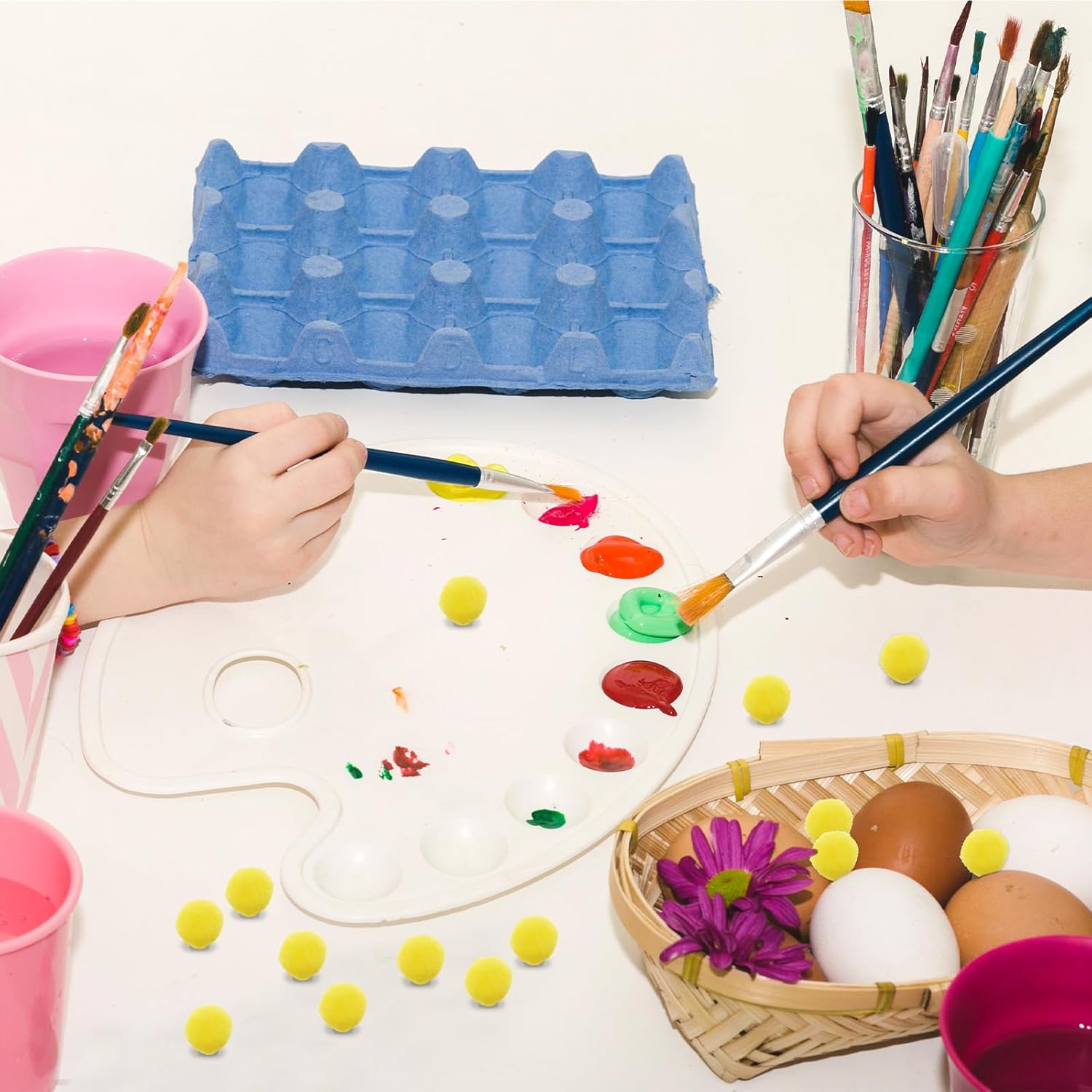 150 Pieces Yellow Pom Poms, 1 Inch Yellow Fuzzy Pompom Puff Balls, Small Craft Pom Poms for DIY Arts, Mother's Day Decorations, Home Decorations, Crafts Projects Creative Decoration - Image 5